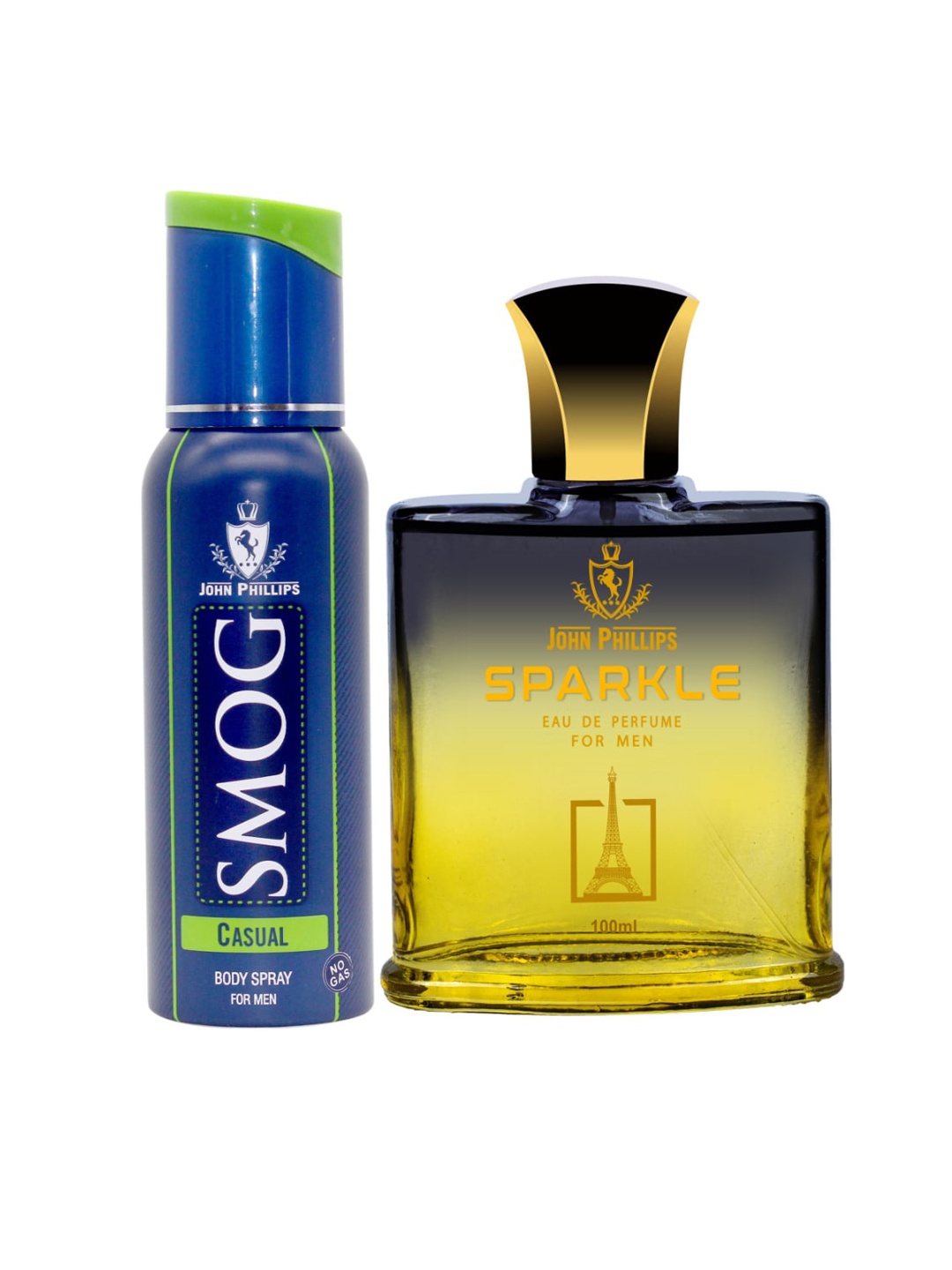 

JOHN PHILLIPS Men Set of 2 Eau De French Perfume + Deodorant-120ml+100ml, Blue