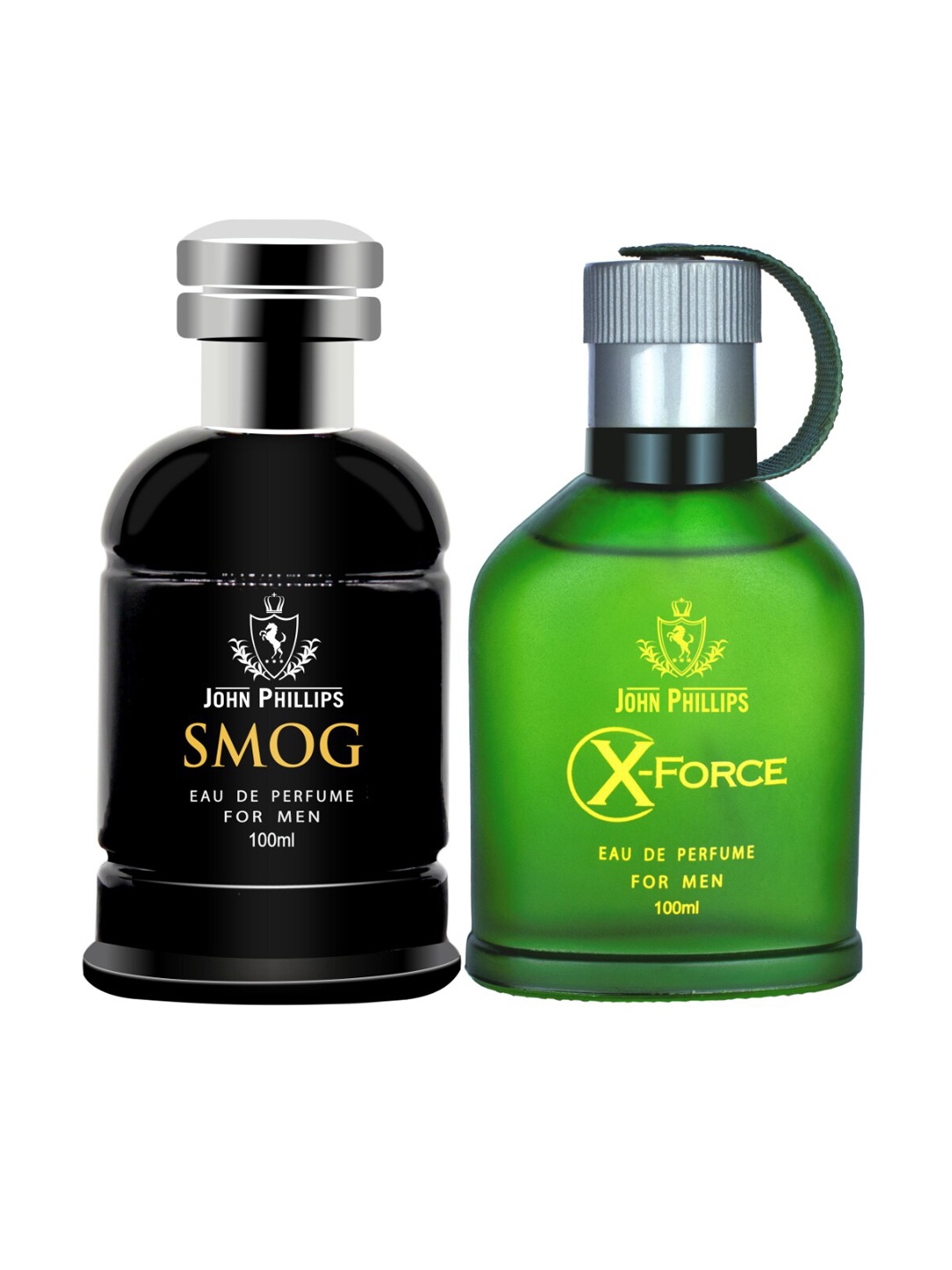 

JOHN PHILLIPS Set Of 2 Smog & X-force Long Lasting Eau De Parfum 100 ml Each, Green