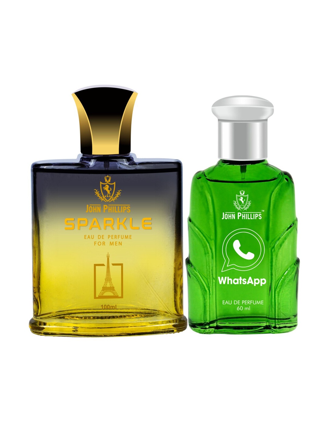 

JOHN PHILLIPS Set Of 2 Eau De Parfum - Men Sparkle 100ml & Whatsapp 60ml, Yellow