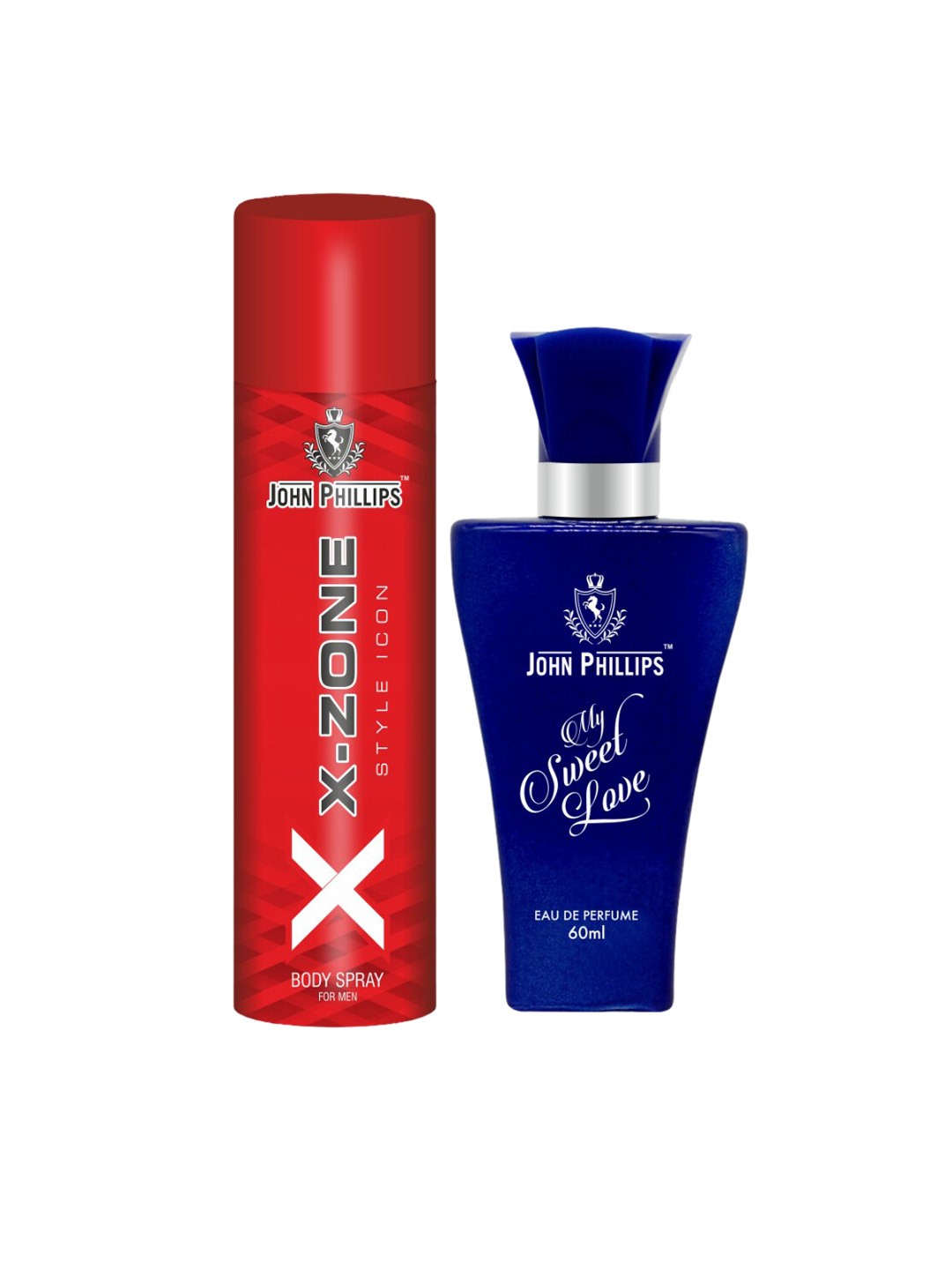

JOHN PHILLIPS Set of 2 My Sweet Love Eau De Perfume 60 ml & XX-Zone Deodorant 90 ml, Red
