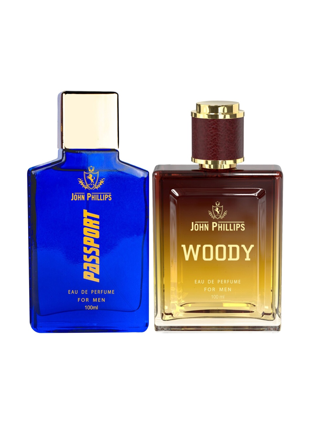 

JOHN PHILLIPS Set Of 2 Eau De Parfum - Men Passport 100ml & Men Woody 100ml, Blue