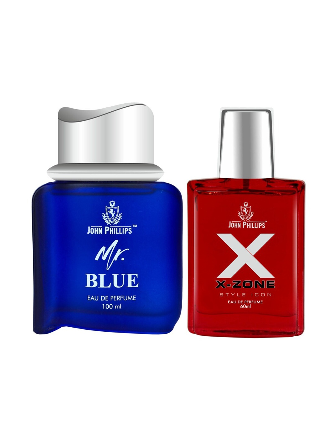 

JOHN PHILLIPS Set Of 2 Eau De Parfum - XX-Zone Style Icon EDP 60ml & Men Mr Blue 100ml
