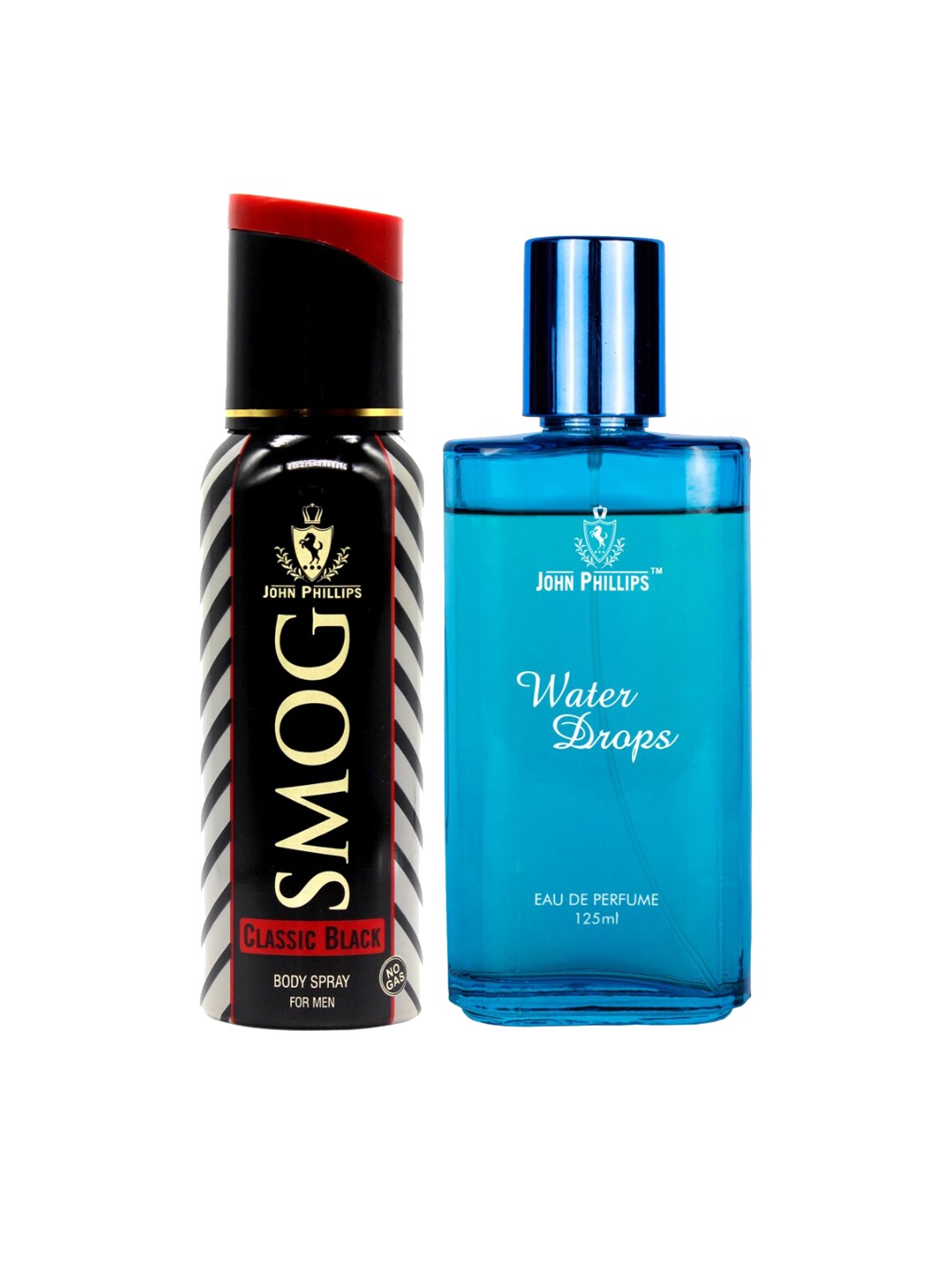 

JOHN PHILLIPS Set Of 2 Smog Classic Black Deo 120 ml & Water Drops Perfume 125 ml, Na