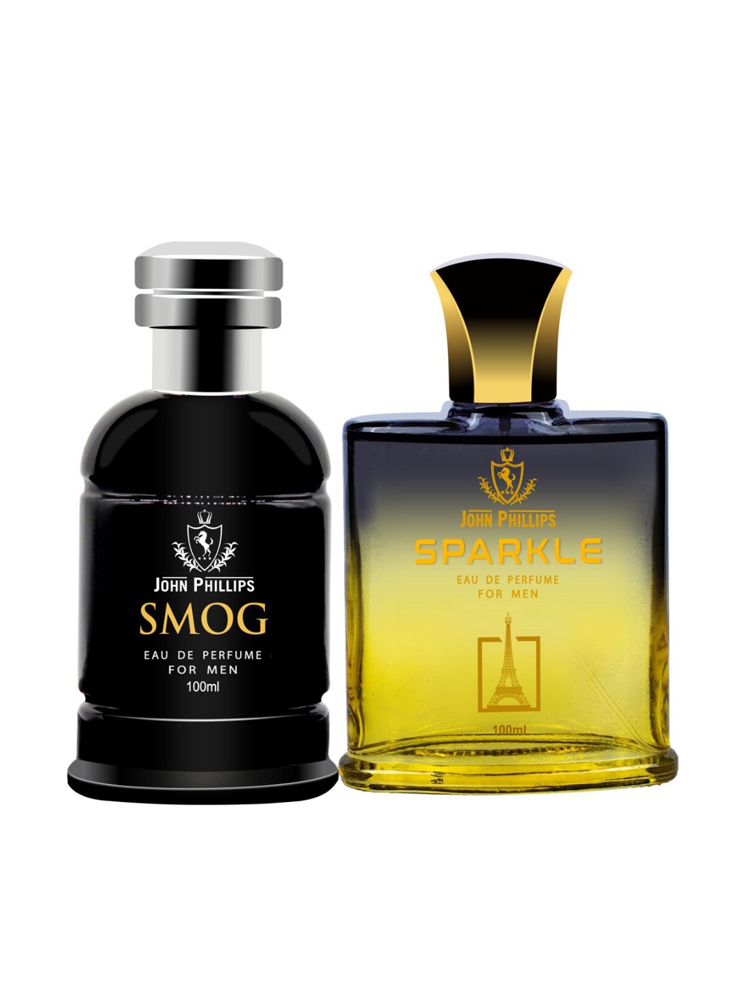 

JOHN PHILLIPS Set Of 2 Eau De Parfum - Men Sparkle 100ml & Men Smog 100ml, Black