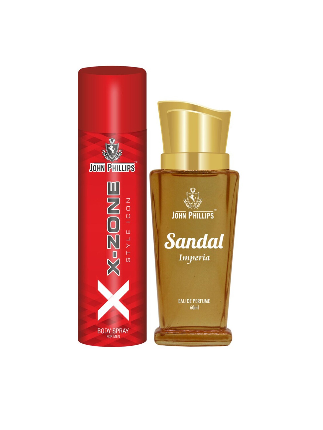 

JOHN PHILLIPS Set Of Sandal Imperia EDP 60ml & Men XX-Zone Style Icon Deodorant 90ml, Red