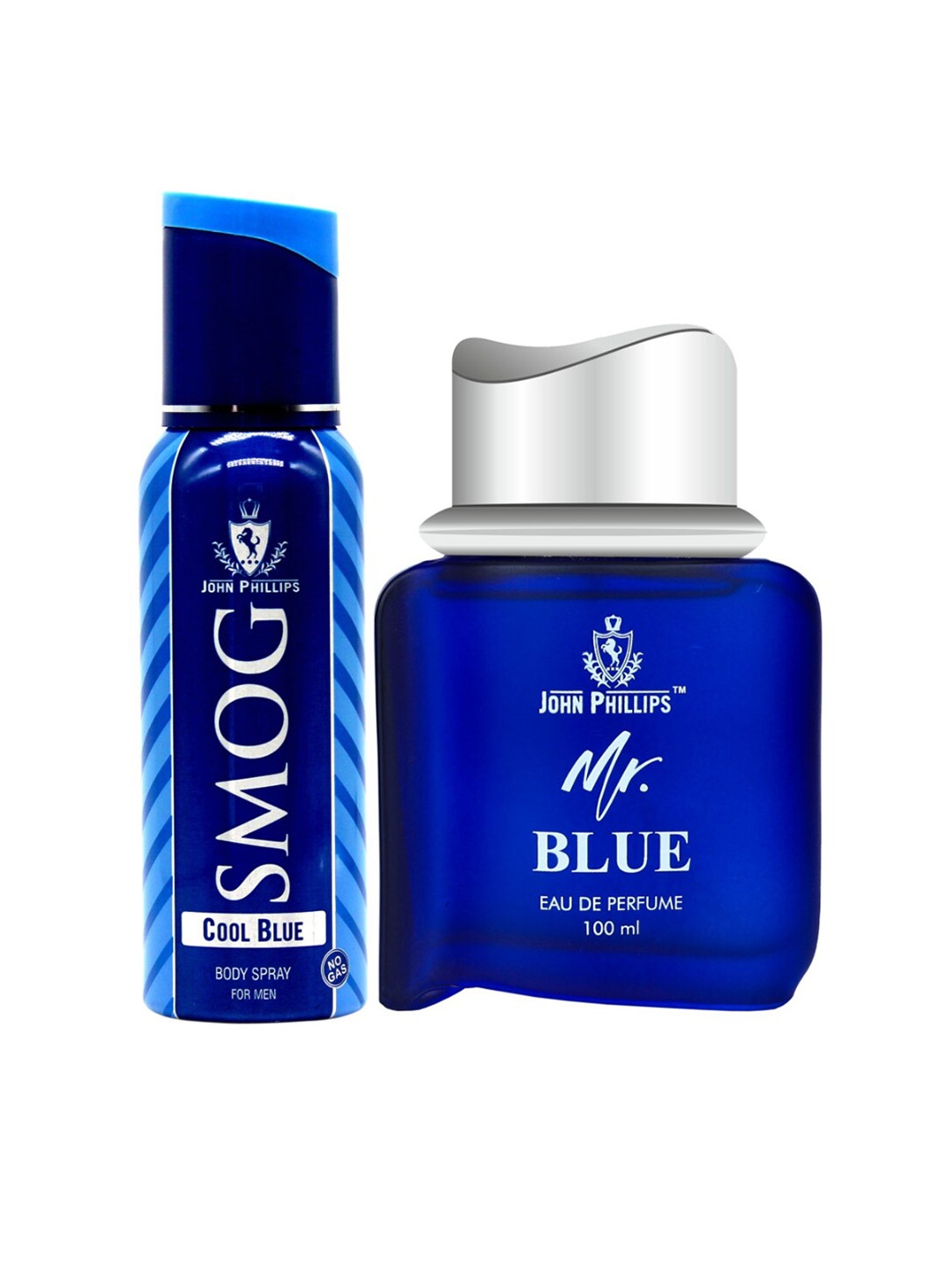 

JOHN PHILLIPS Men Pack of 2 Mr. Blue Eau De Perfume 100 ml & Smog Deodorant 120 ml