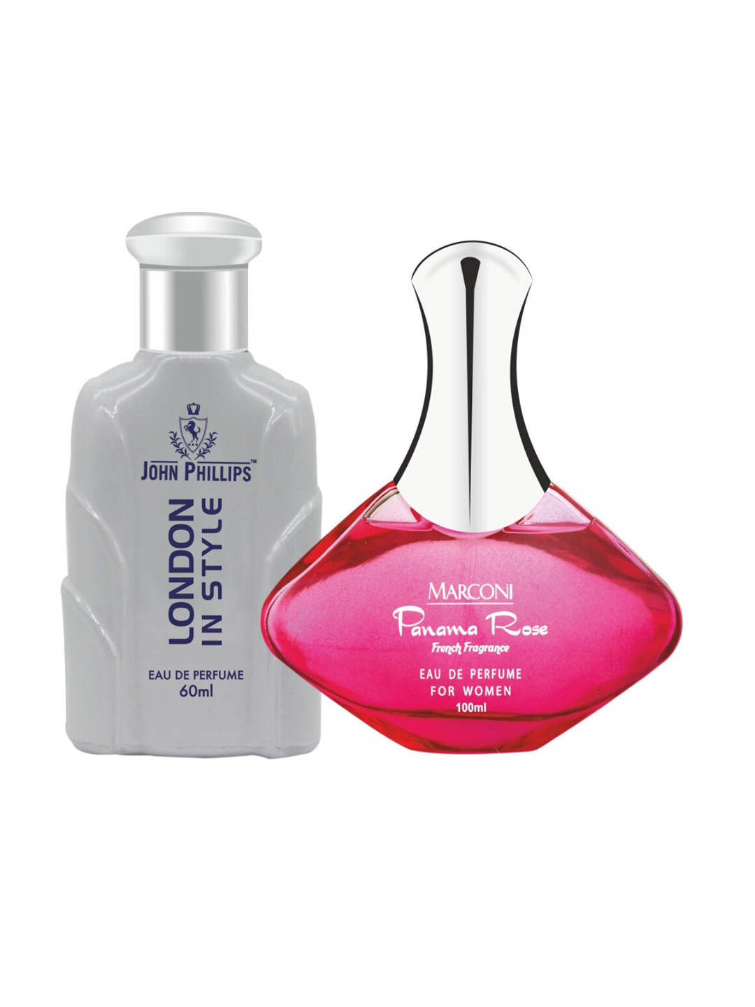 

JOHN PHILLIPS Set of 2 Long Lasting Eau De Parfum - London In Style & Marconi Panama Rose, Pink