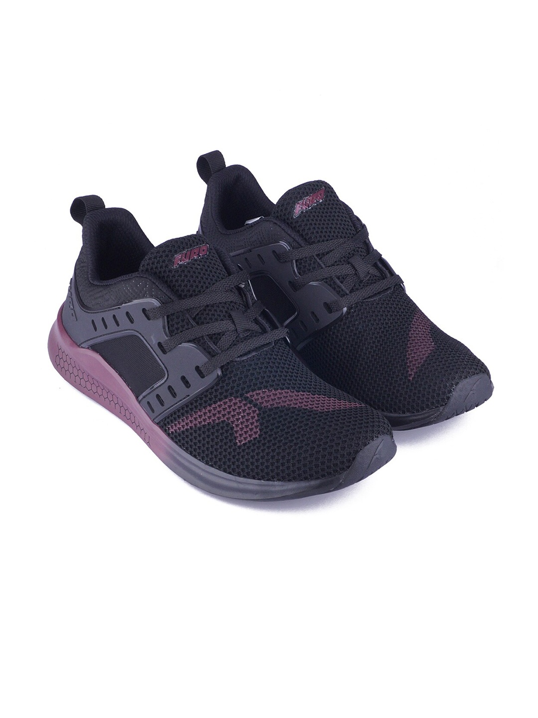 

FURO by Red Chief Men Dri-Fit Mesh Running Non-Marking Sports Shoes, Black