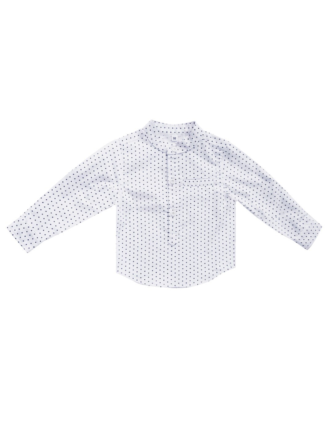 

milou Boys Printed Mandarin Collar Casual Cotton Shirt, White