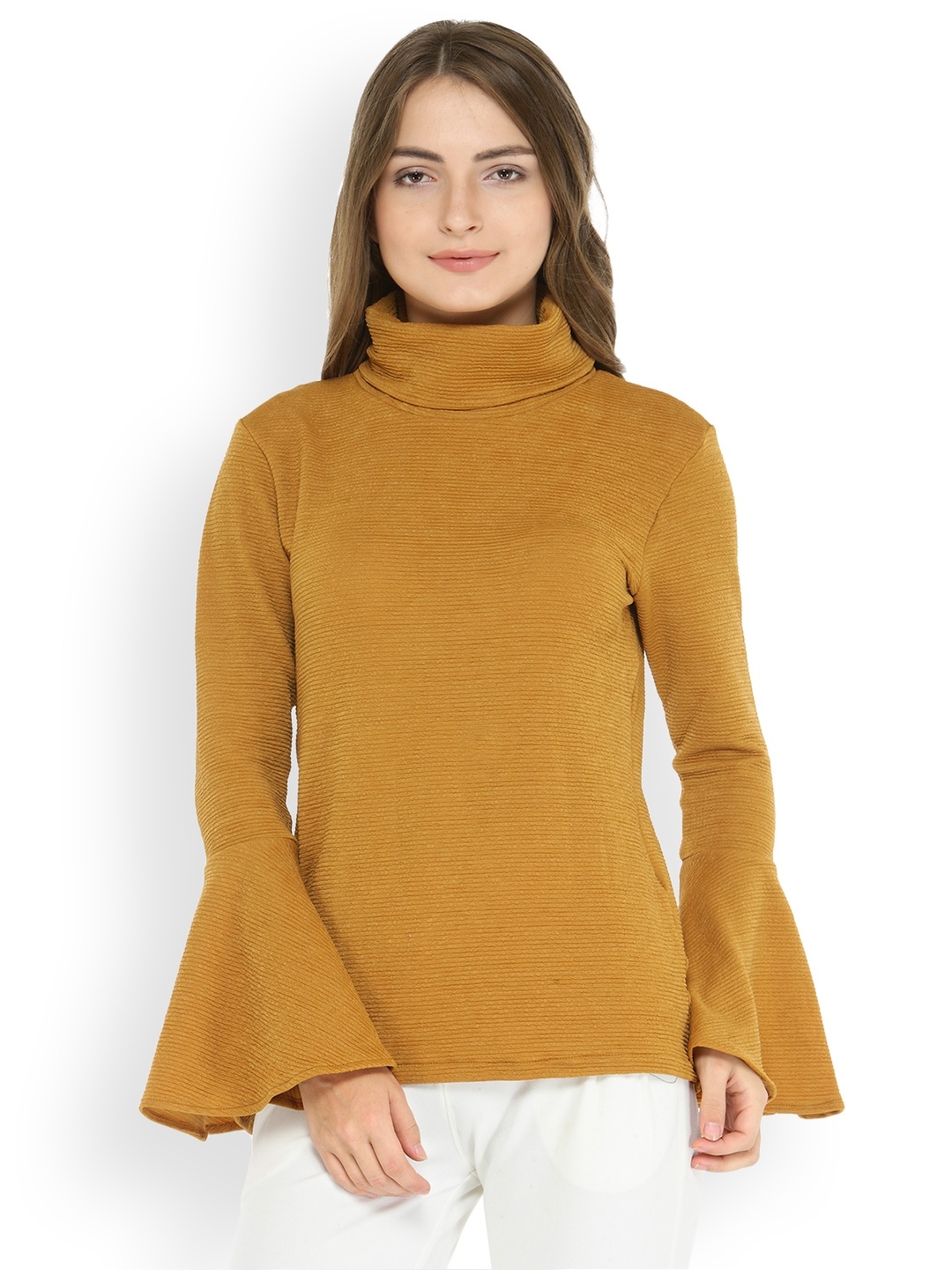 

Zima Leto Women Mustard Yellow Solid Pullover