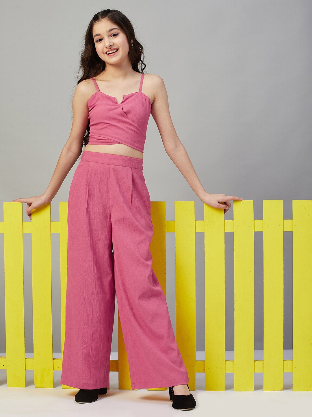 

Stylo Bug Girls Top with Palazzos, Magenta