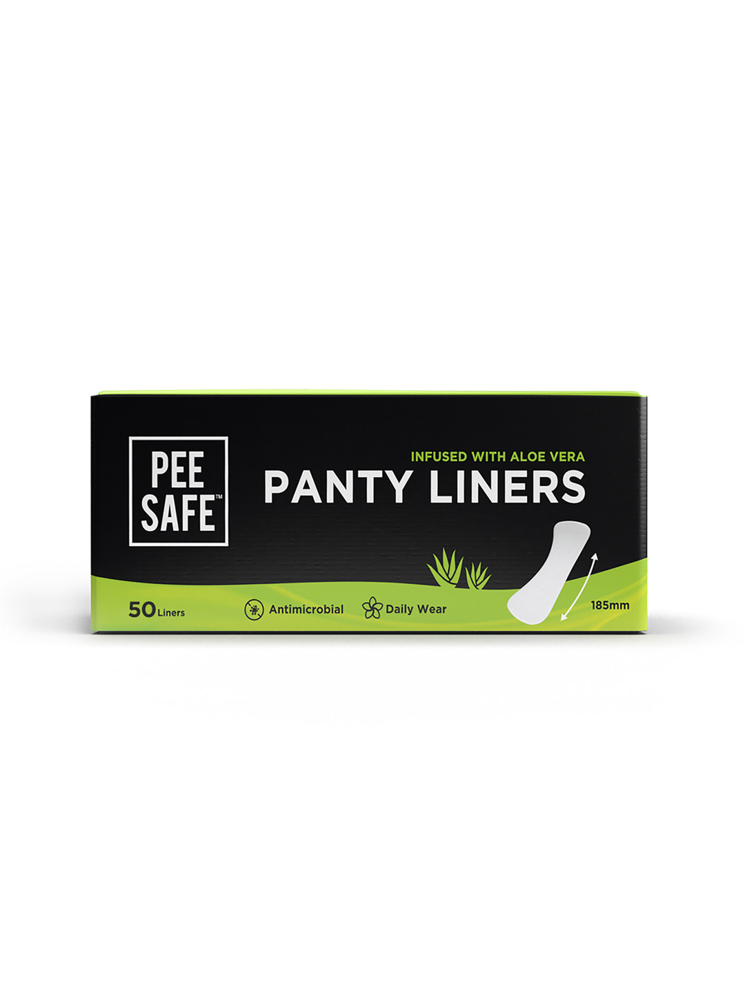 

PEESAFE Ultra-Thin Panty Liner with Organic Cotton & Aloevera For Daily Use - 50pcs, Black