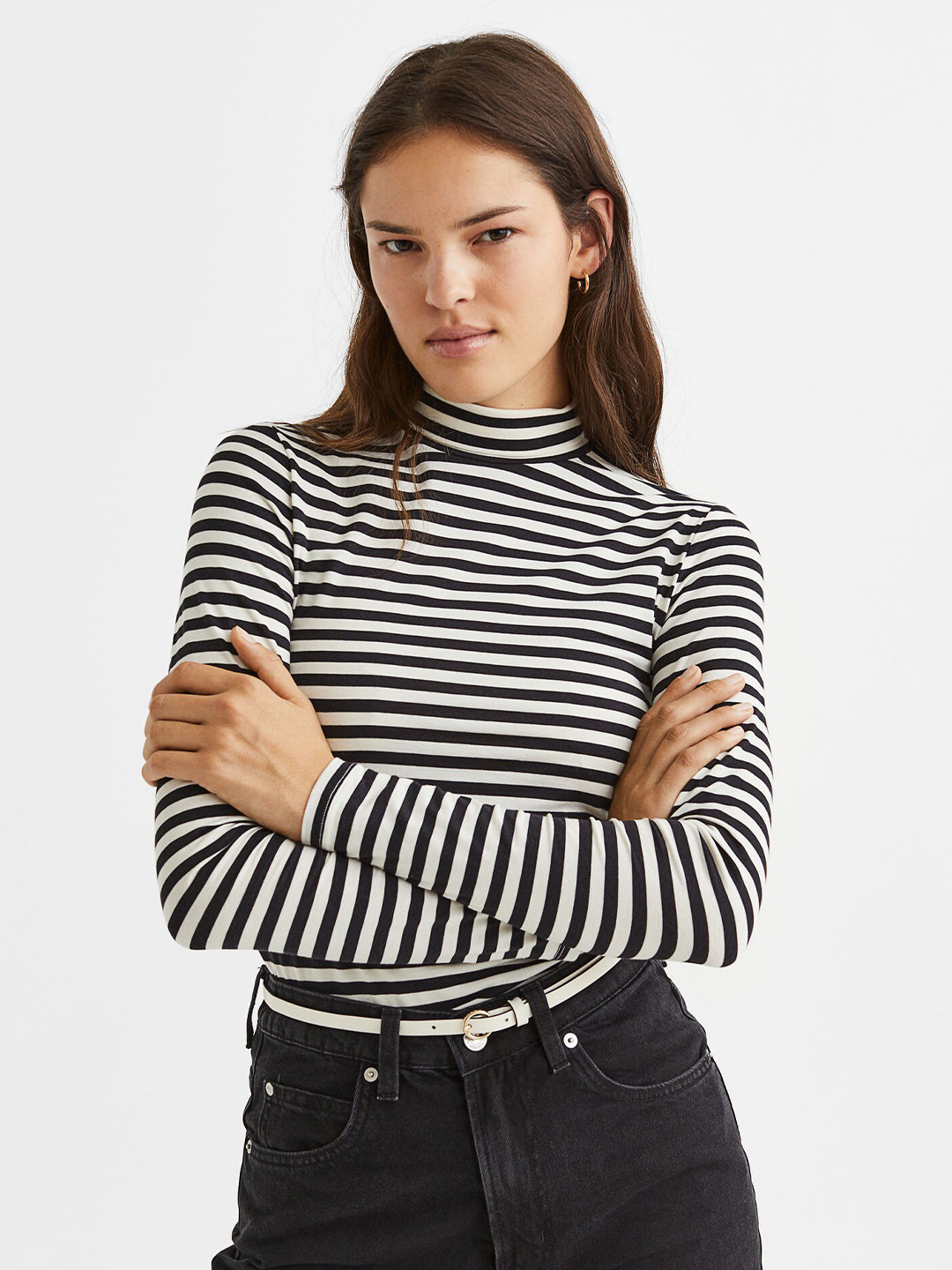 

H&M Turtleneck Top, Black