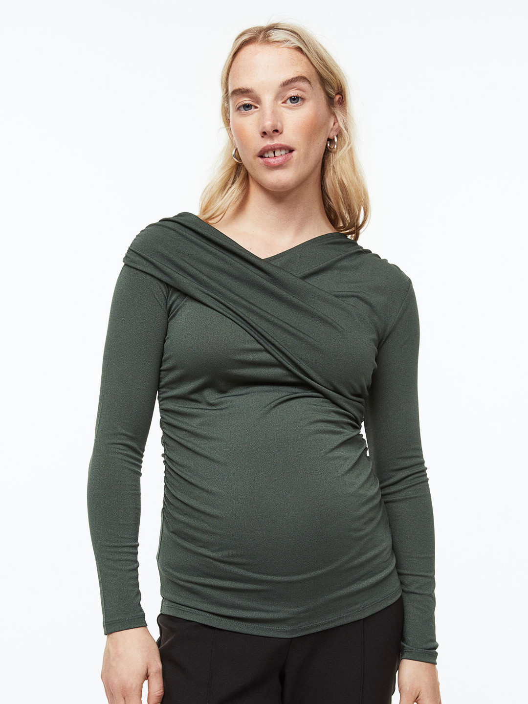 

H&M MAMA Gathered Top, Green