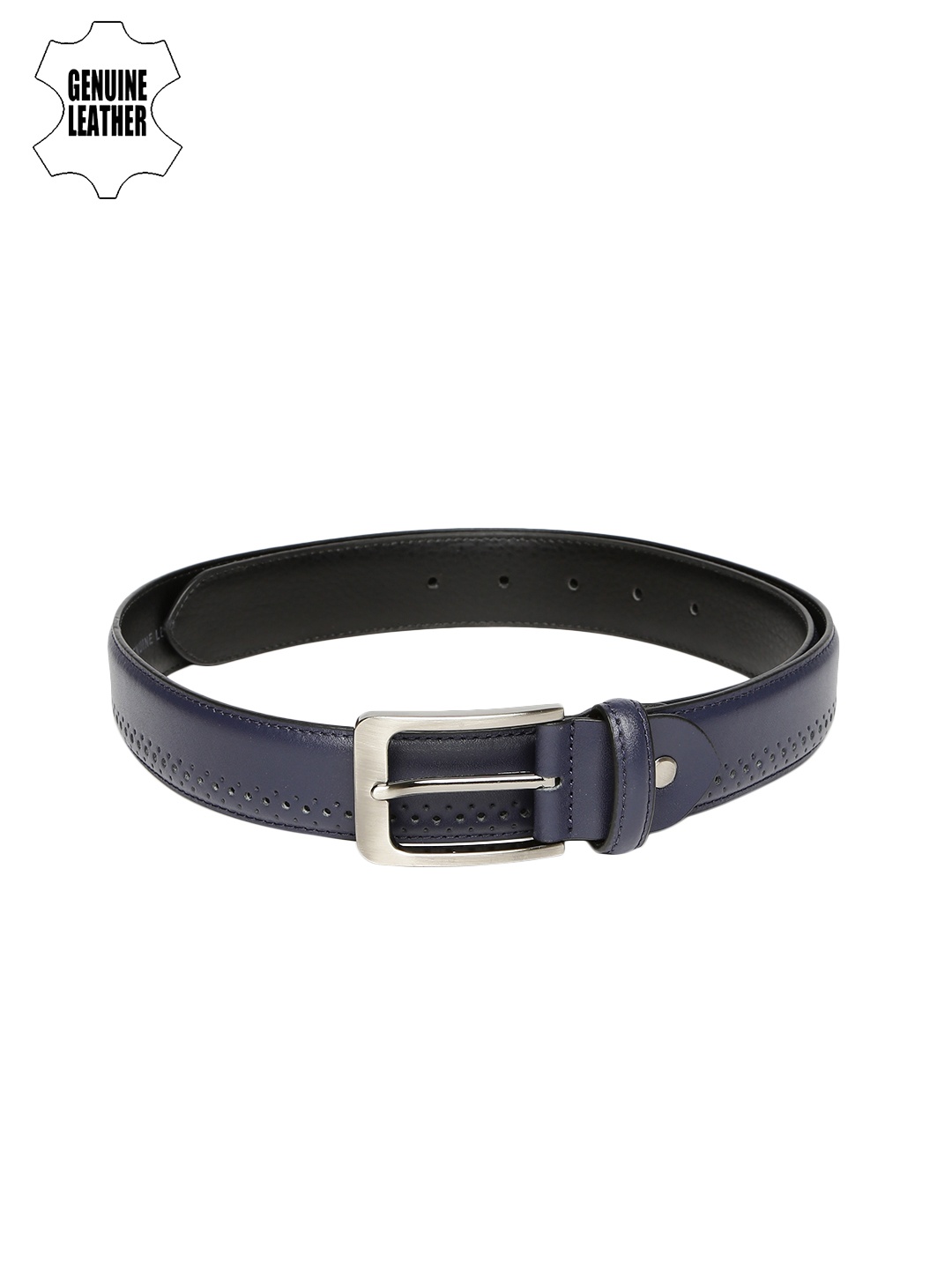 

INVICTUS Men Navy Blue Textured Genuine Leather Belt