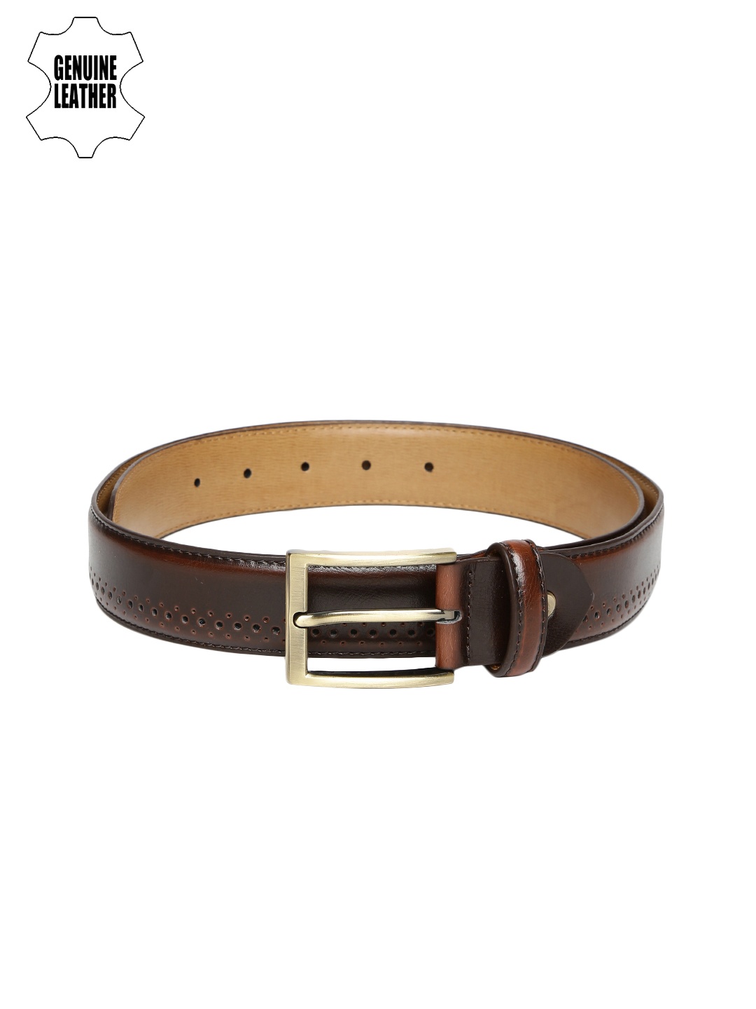 

INVICTUS Men Brown Textured Genuine Leather Belt