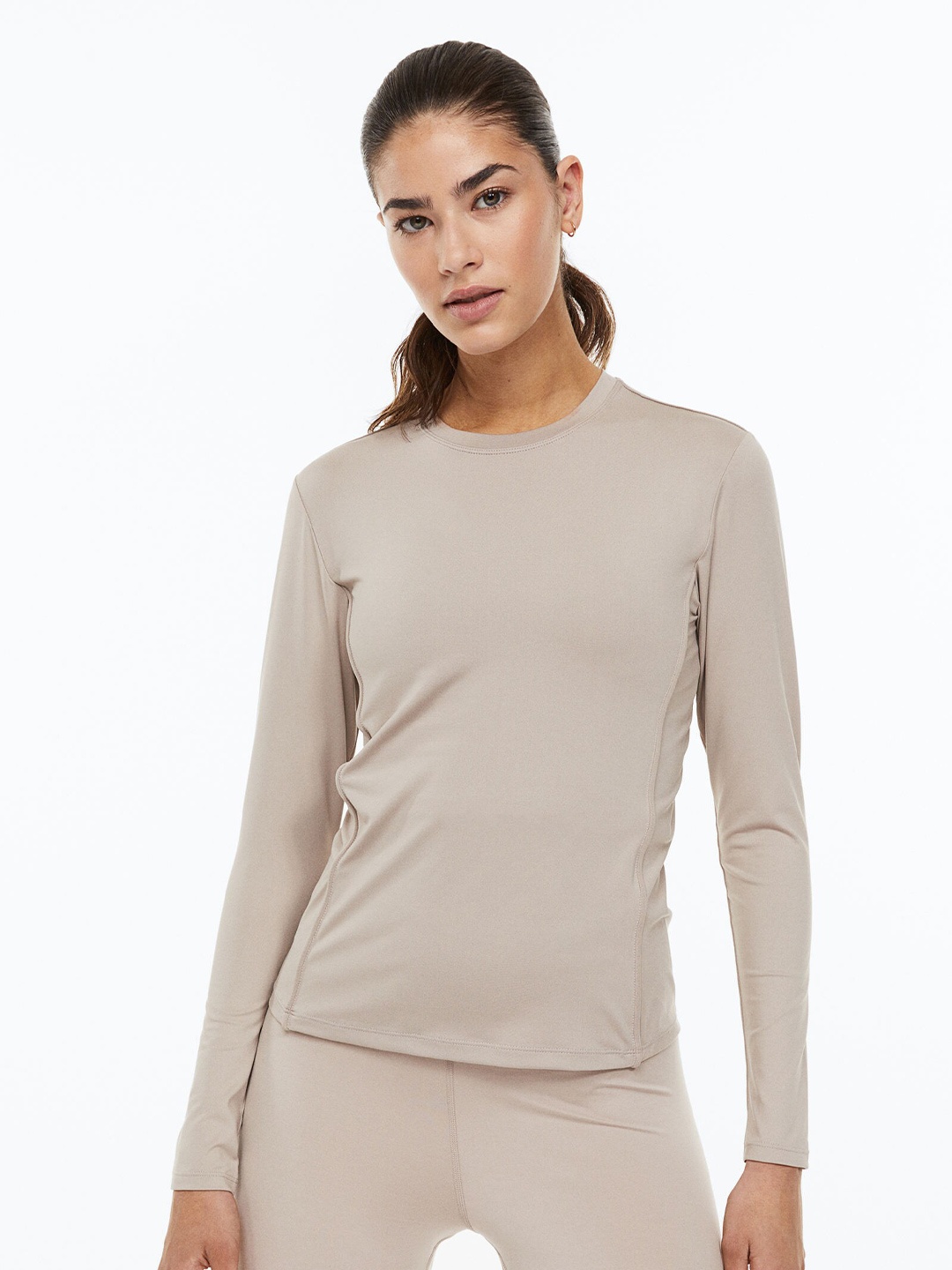 

H&M Women DryMove Sports Top, Beige