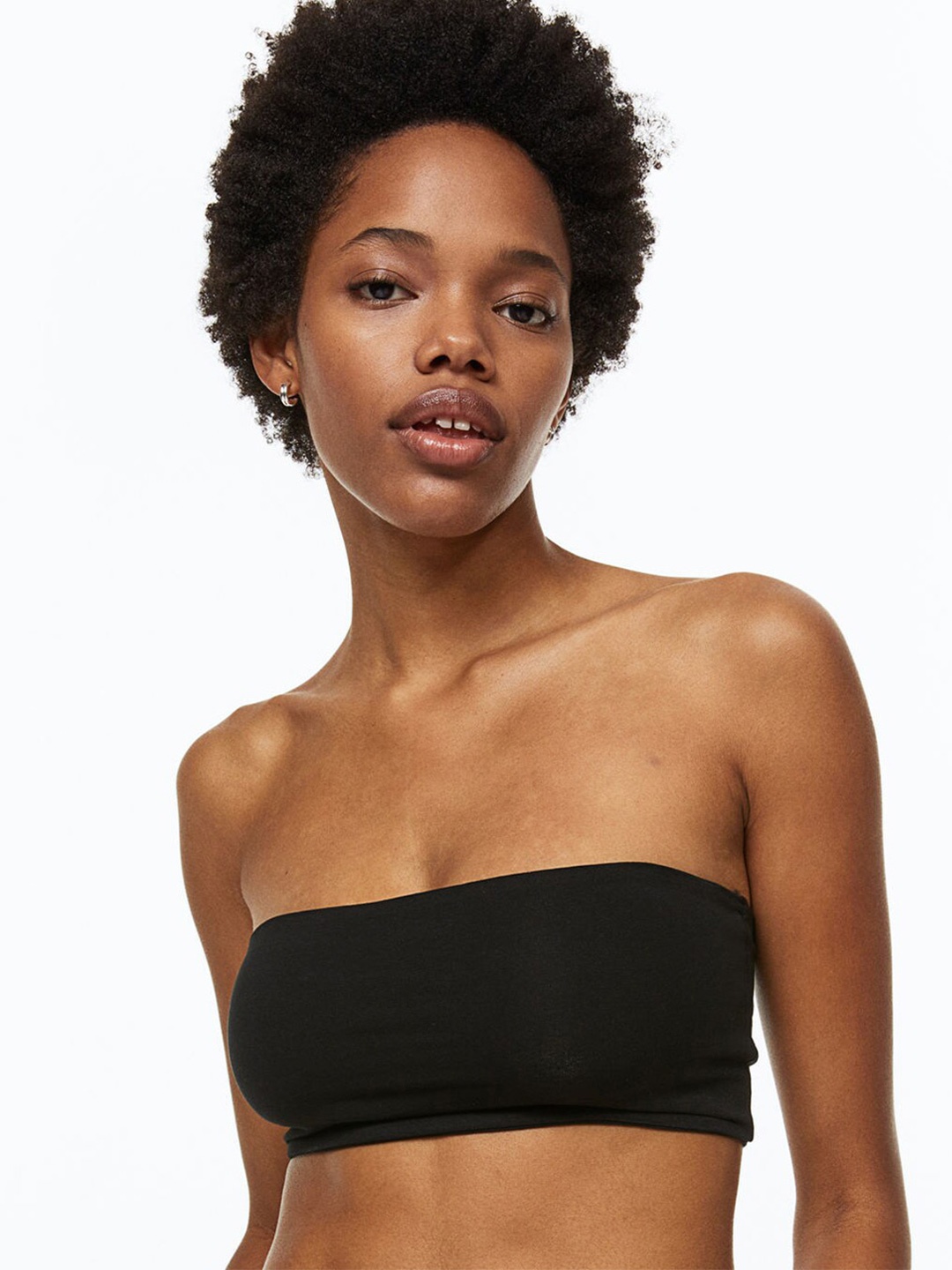 

H&M 2-Pack Cropped Tube Tops, Black