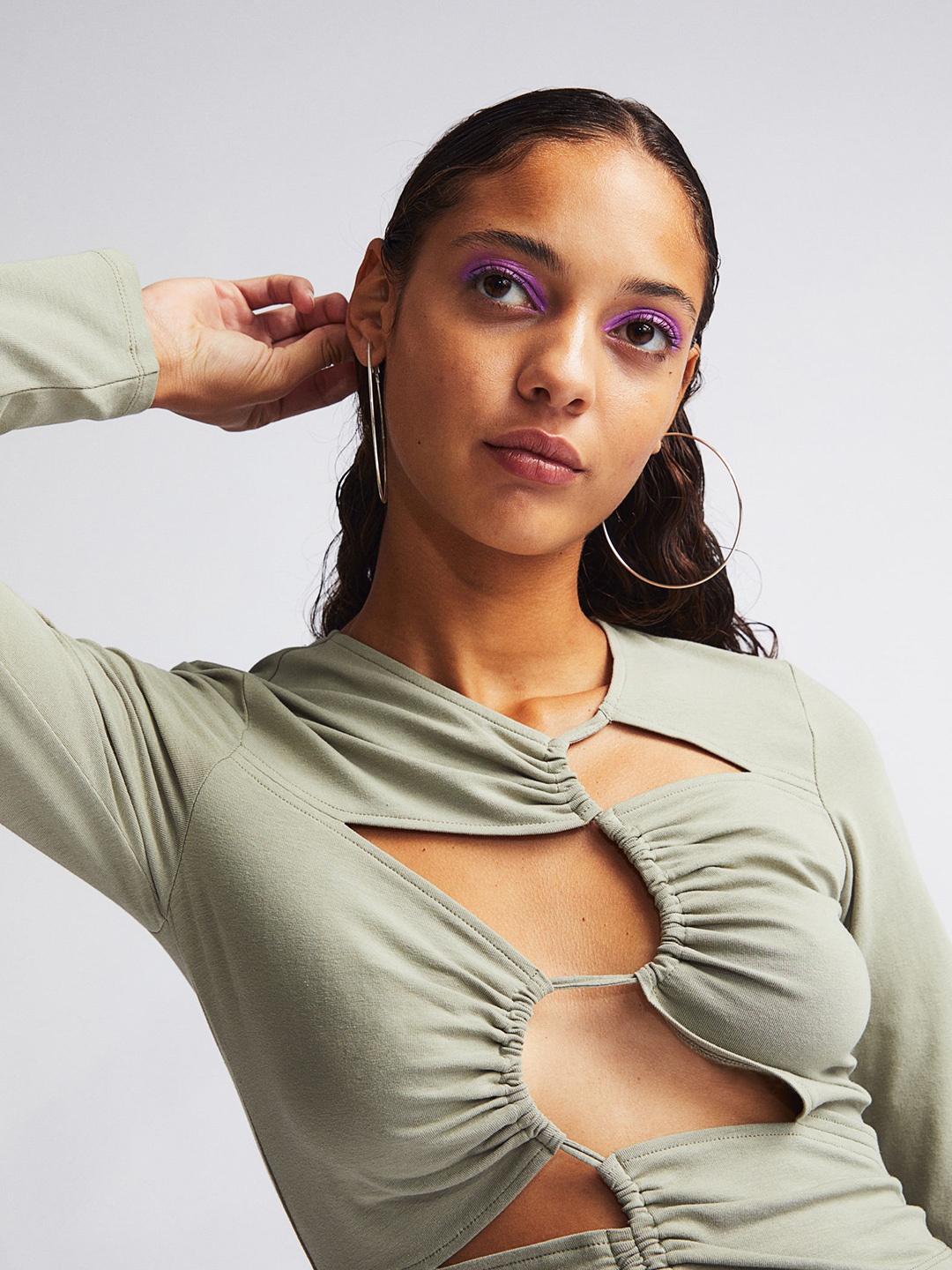 

H&M Women Cut-Out Top, Sea green