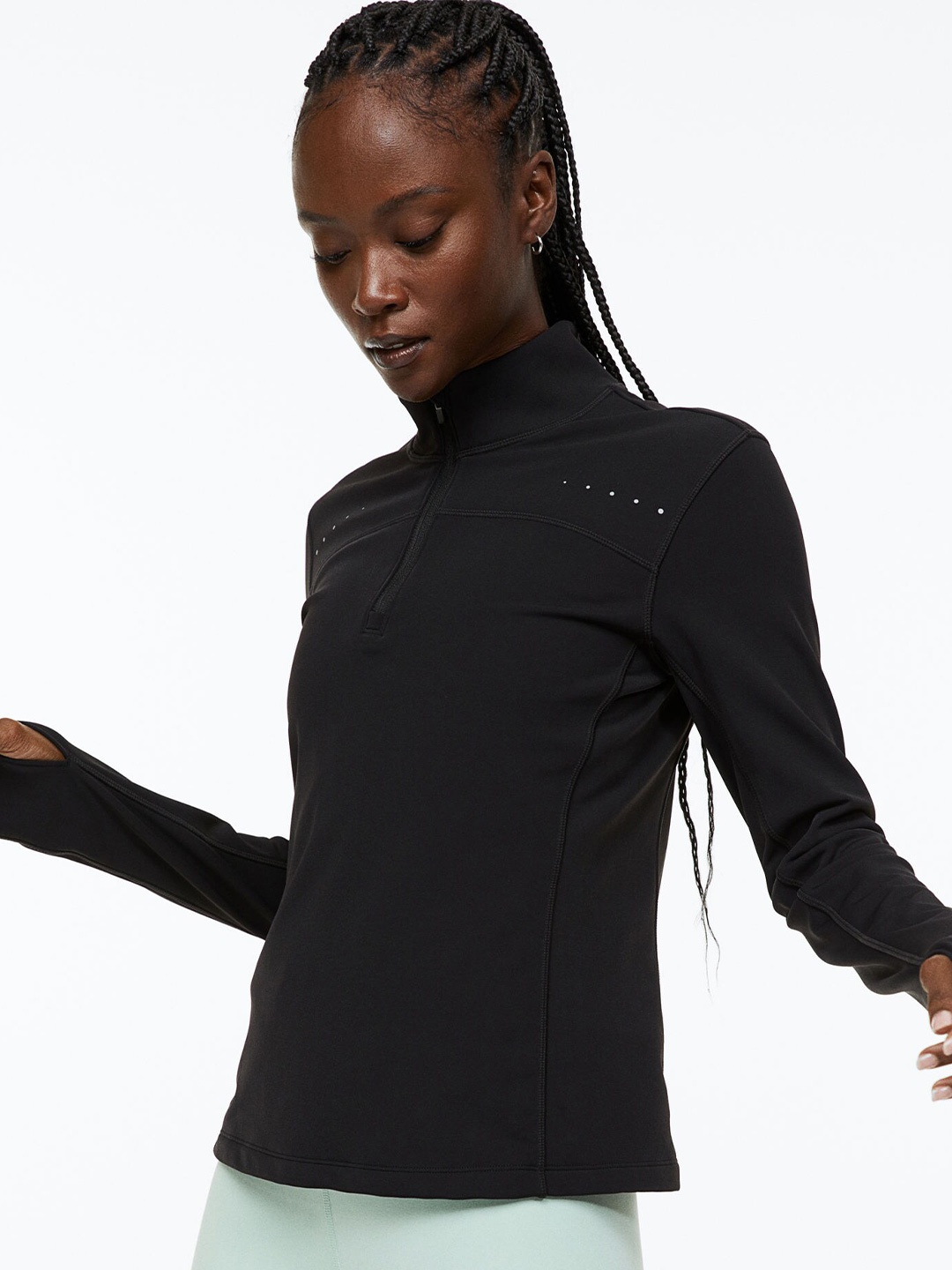 

H&M DryMove Warm Running Top, Black