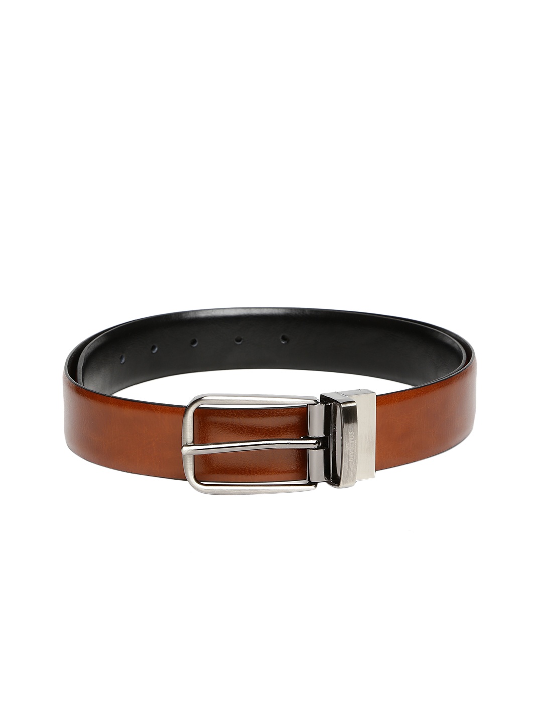 

INVICTUS Men Tan Brown & Black Reversible Leather Belt