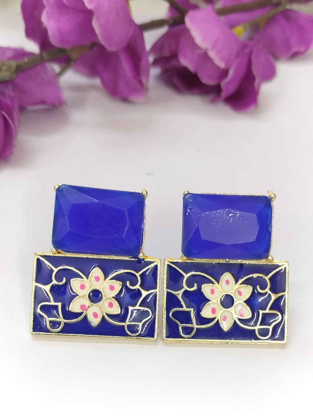

MORKANTH JEWELLERY Gold-Plated Contemporary Drop Earrings, Blue