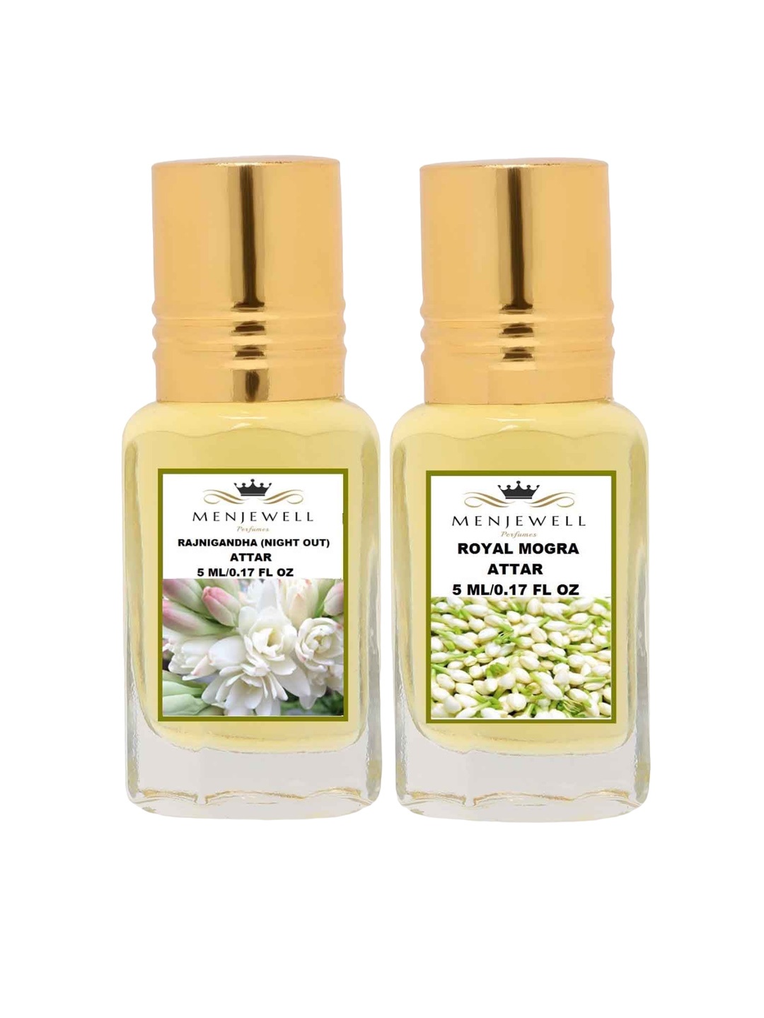 

Menjewell Unisex Set Of 2 Rajnigandha Attar - 5 ml Each, Yellow