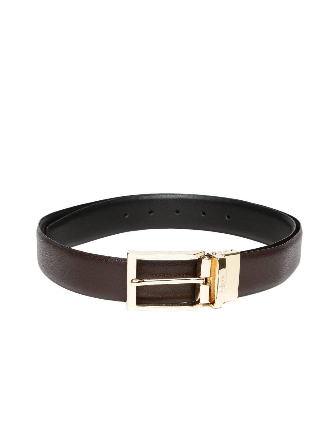 

INVICTUS Men Brown & Black Leather Belt