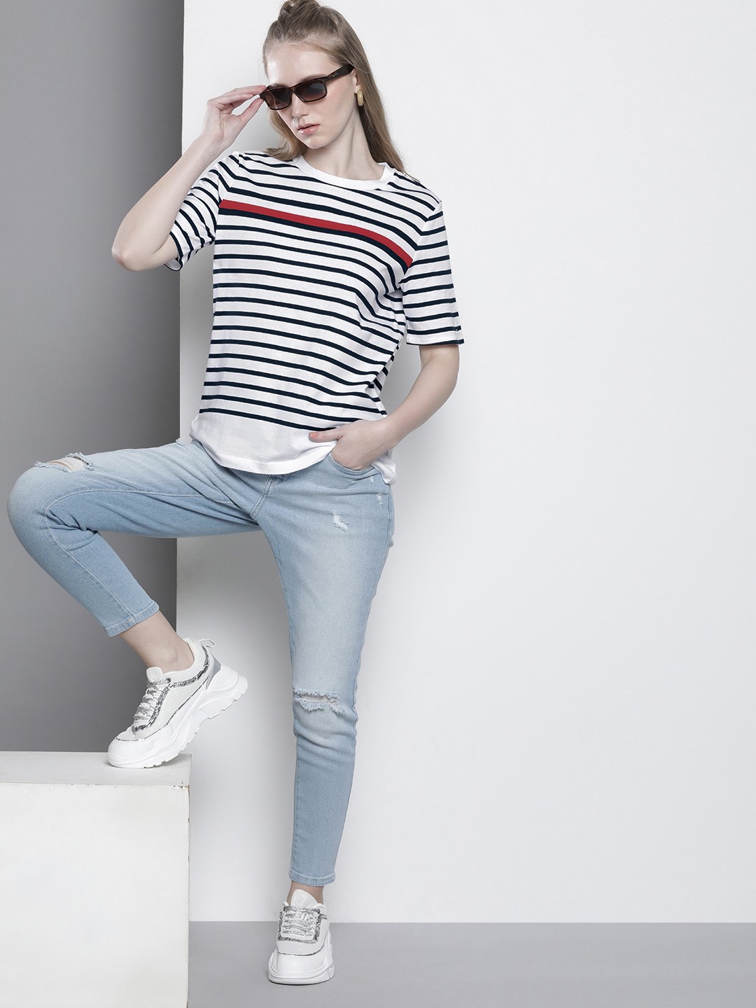 

Tommy Hilfiger Striped Pure Cotton T-shirt, White