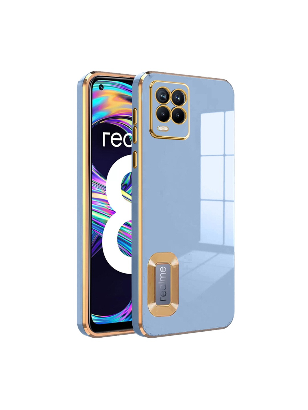 

Karwan Camera Protection REALME 8 Phone Back Case, Blue