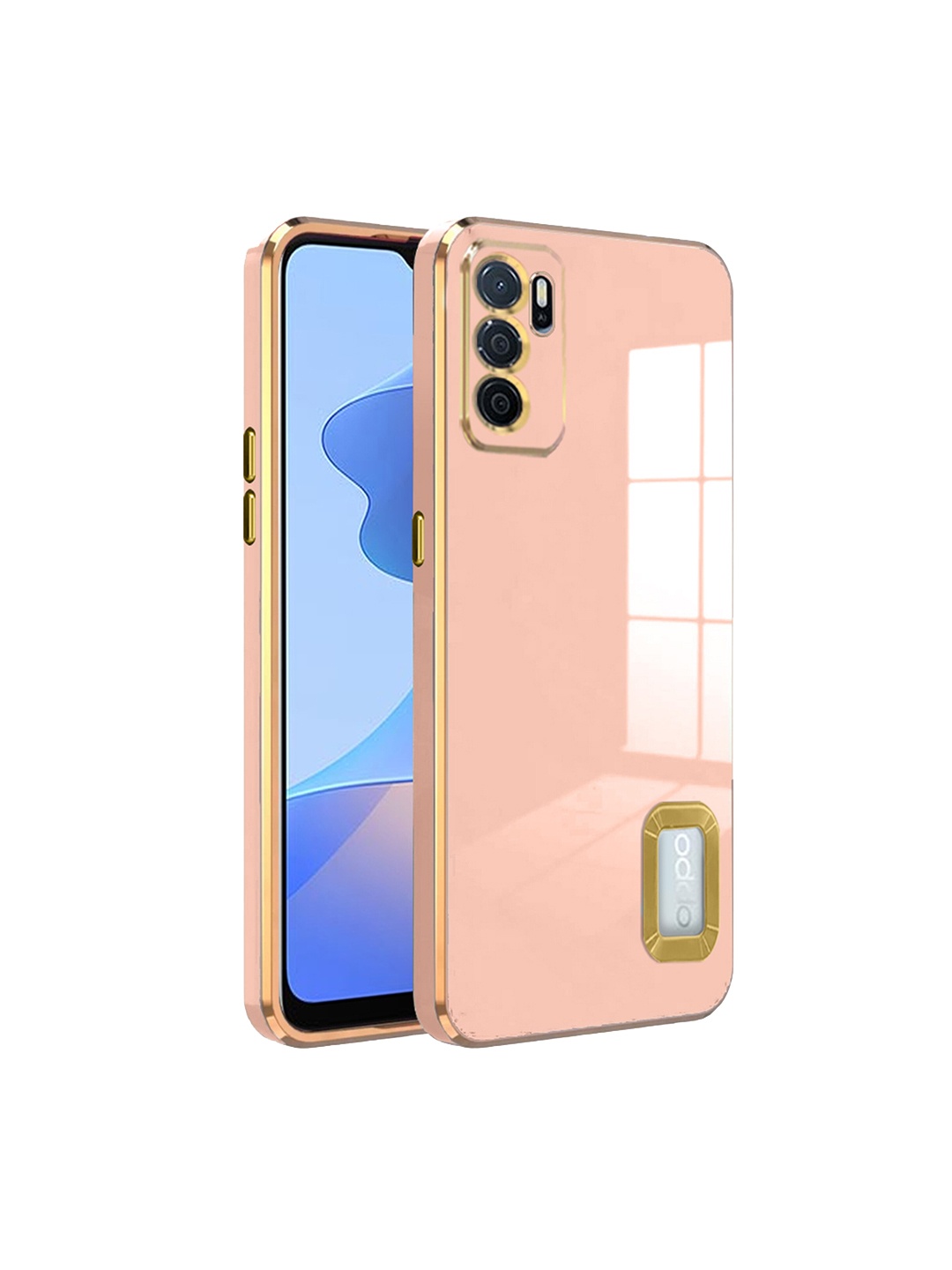 

Karwan Camera Protection Oppo A 16 Back Case, Peach