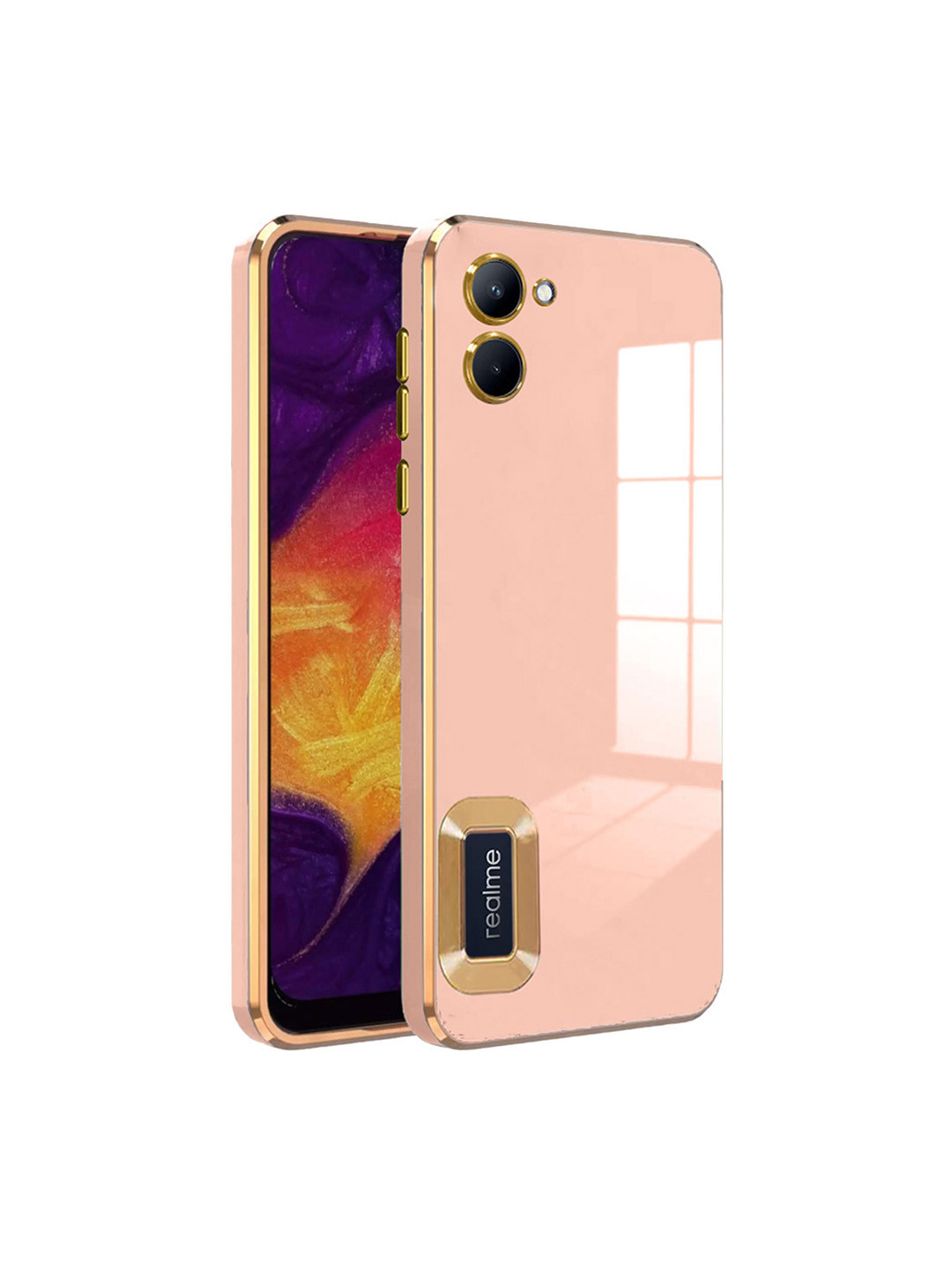 

Karwan Realme C33 Camera Protection & Phone Back Cover, Peach