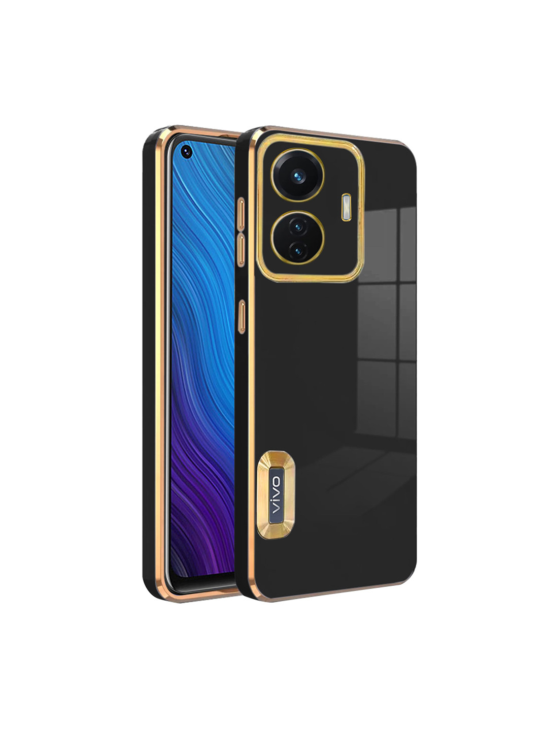 

Karwan Camera Protection Vivo T1 44W Silicone Phone Back Case, Black