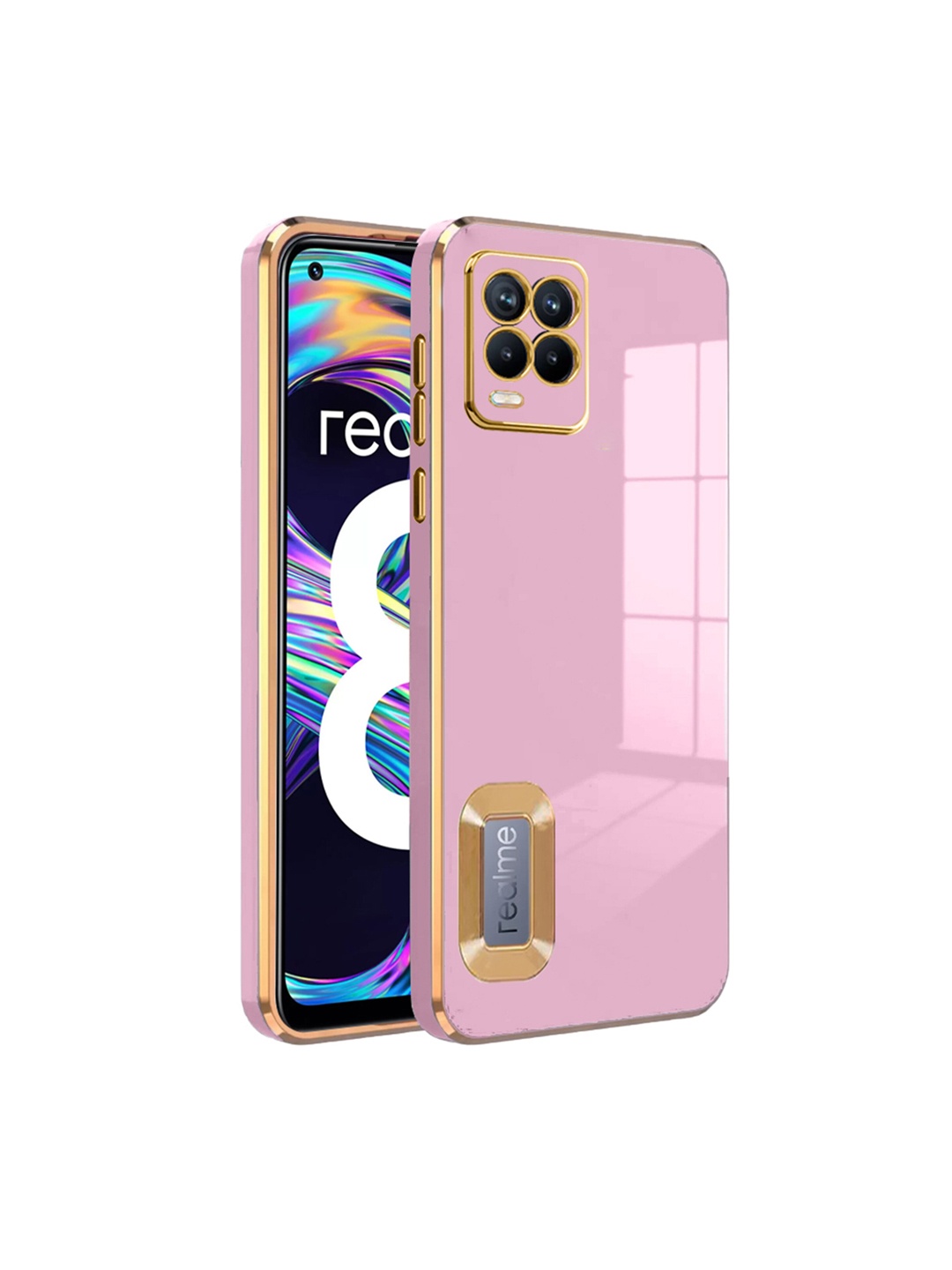 

Karwan Camera Protection REALME 8 Phone Back Case, Pink