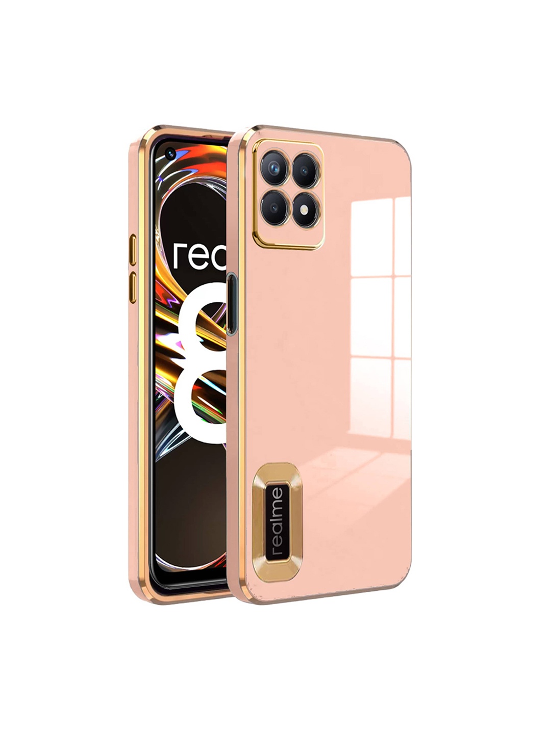 

Karwan Sweat-Proof & Camera Protection REALME 8i Phone Back Case, Peach