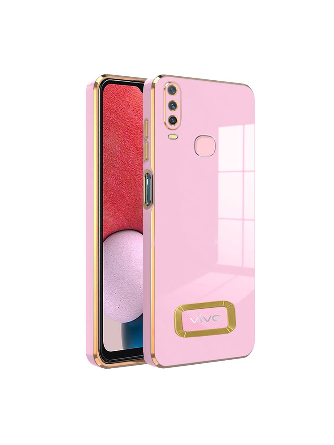 

Karwan Camera Protection Vivo Y17 Silicone Phone Back Case, Pink