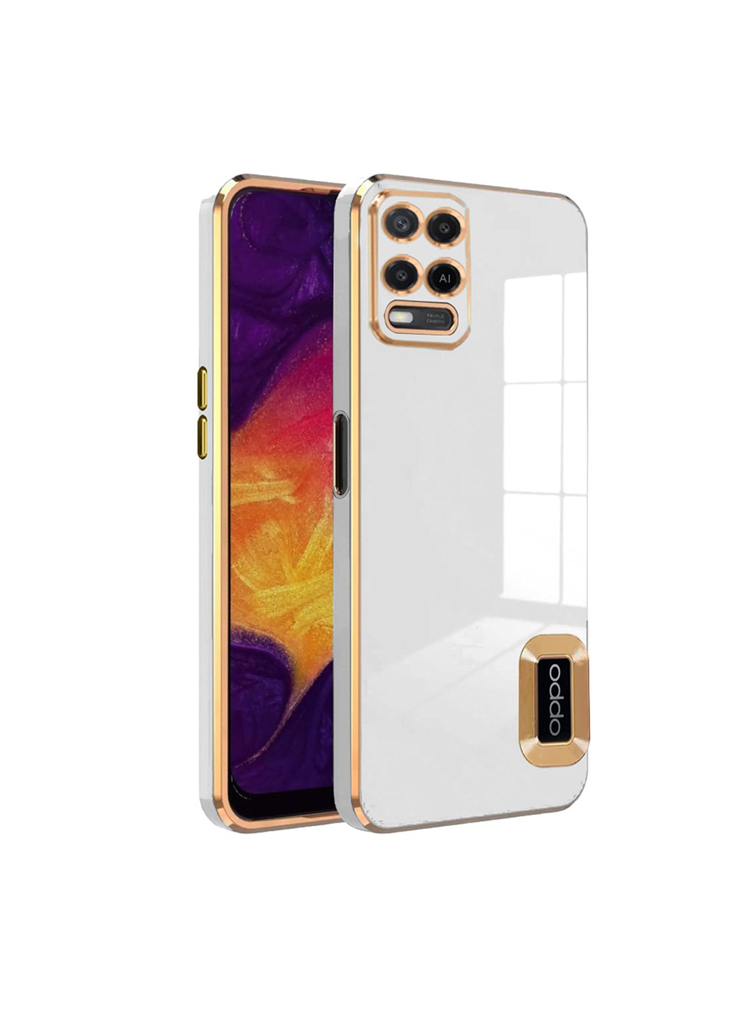 

Karwan Camera Protection Oppo A54 Phone Back Case, White