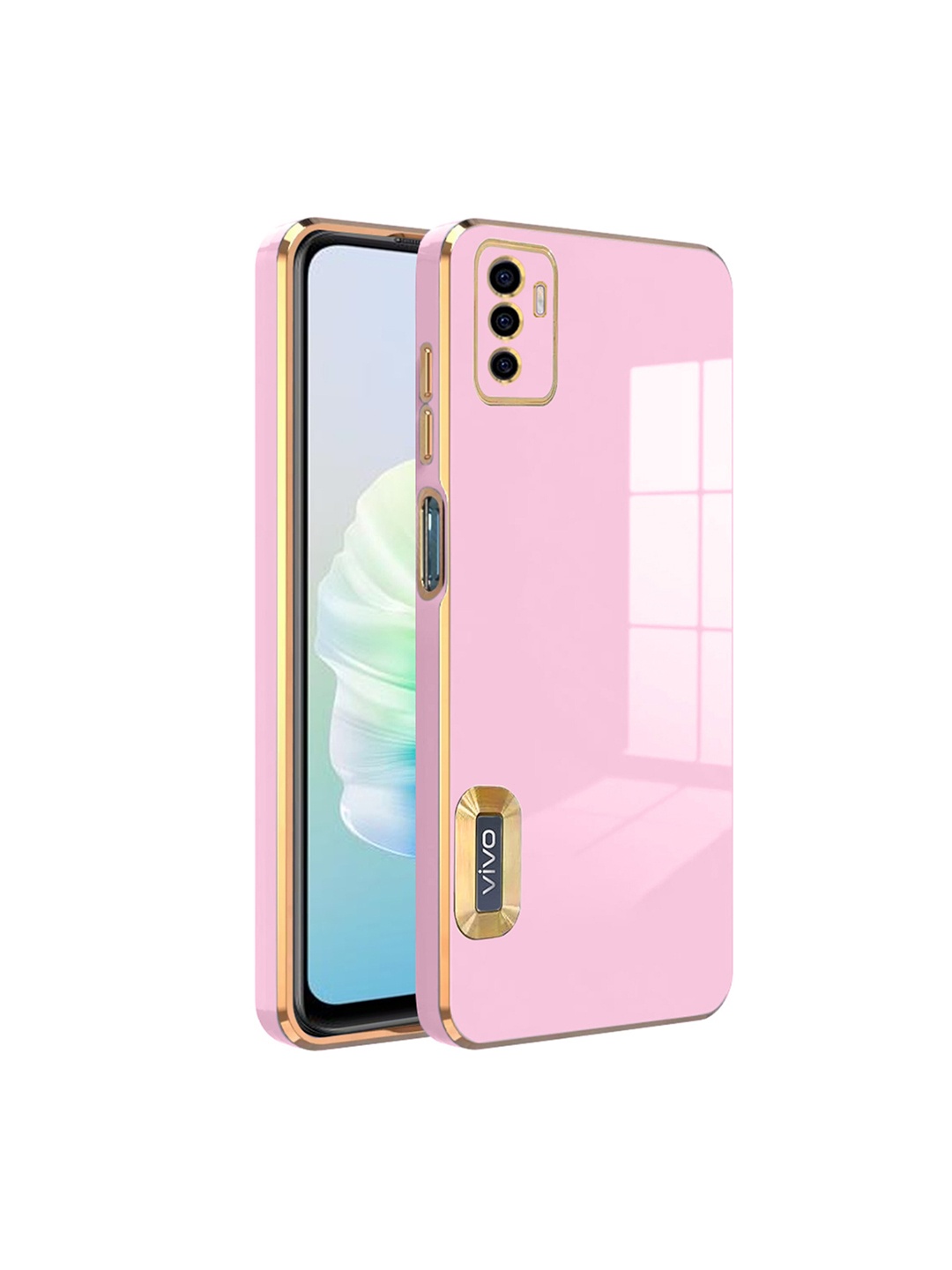 

Karwan Sweat-Proof & Camera Protection Vivo V23E Back Case, Pink