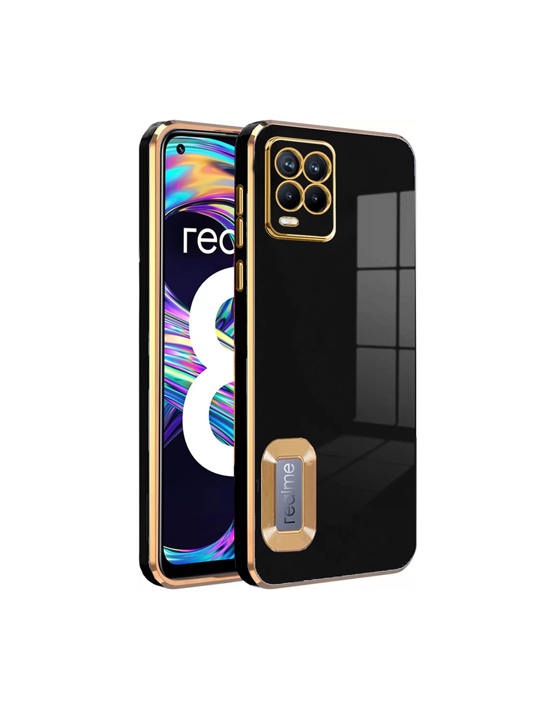 

Karwan Sweat-Proof & Camera Protection REALME 8 Back Case, Black