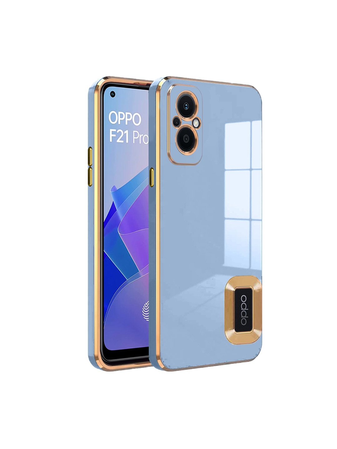 

Karwan Sweat-Proof & Camera Protection Oppo F21 pro 5G Silicone Phone Back Case, Blue