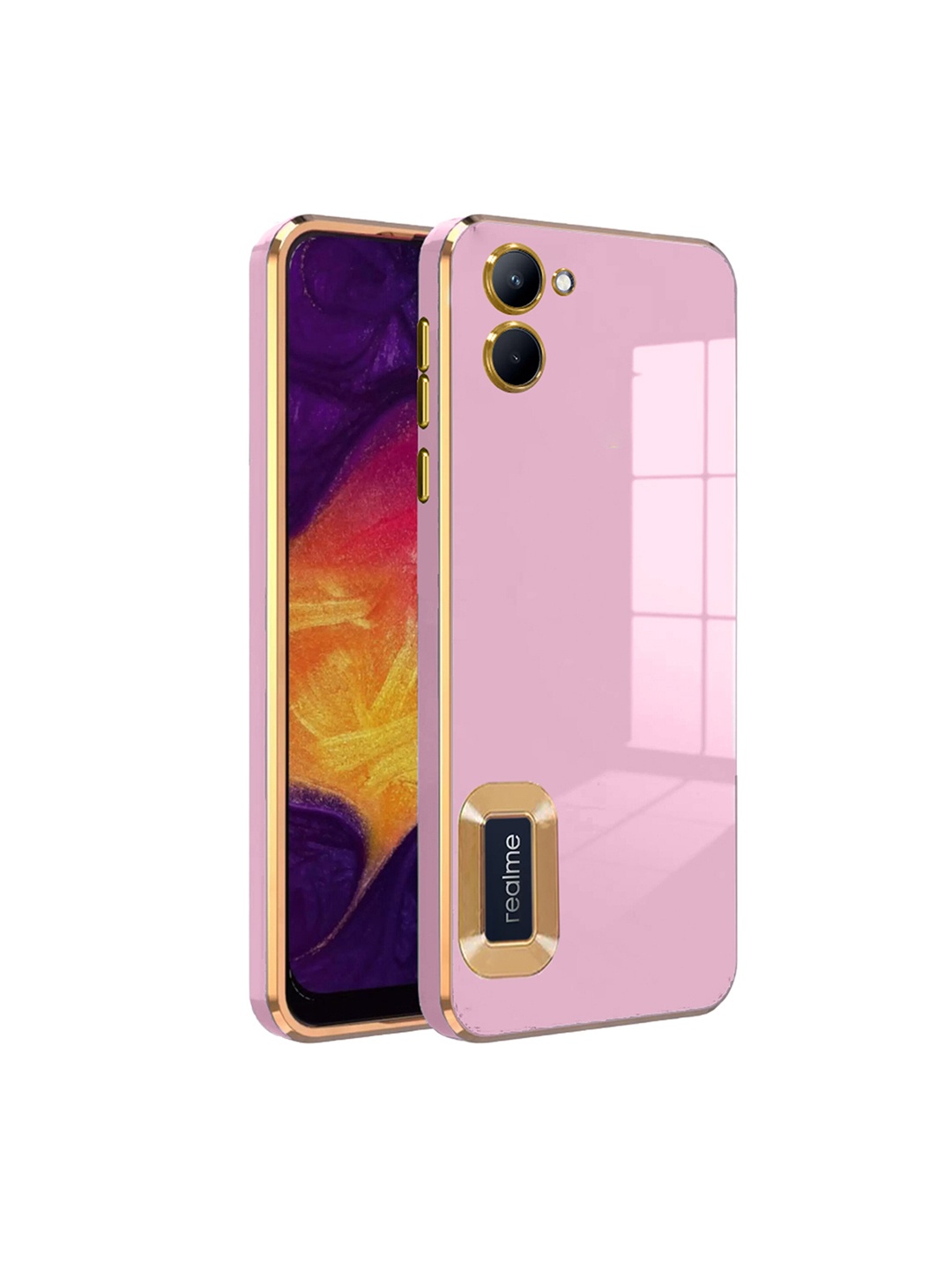 

Karwan Sweat-Proof & Camera Protection REALME C33 Silicone Phone Back Case, Pink