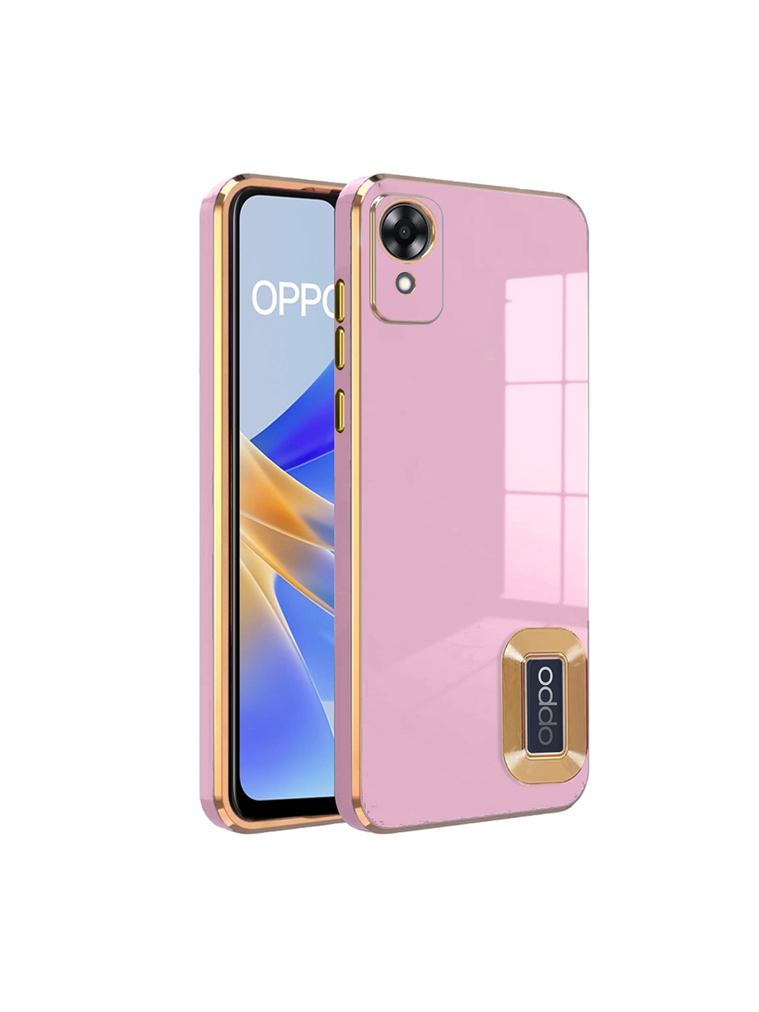 

Karwan Sweat-Proof & Camera Protection Oppo A 17K Silicone Phone Back Case, Pink