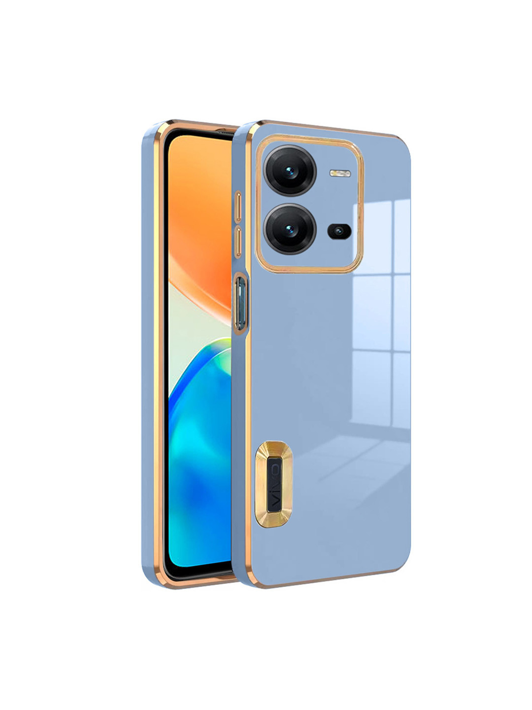 

Karwan Vivo V25 Camera Protection & Phone Back Cover, Blue