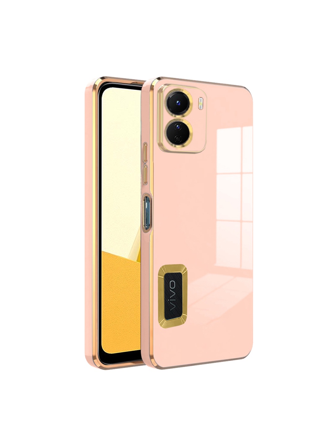 

Karwan Sweat-Proof & Camera Protection Vivo Y16 Silicone Phone Back Case, Peach