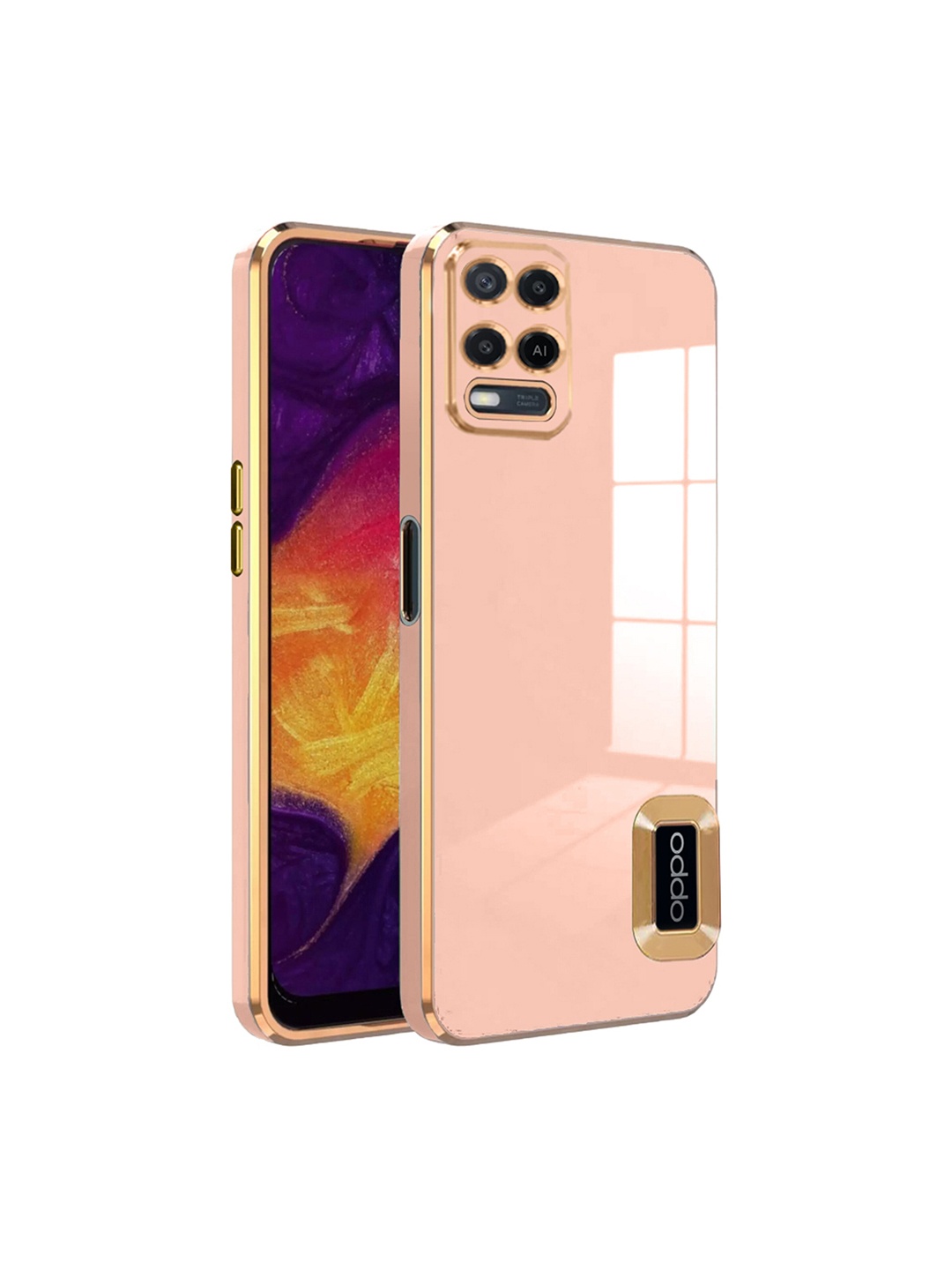 

Karwan Sweat-Proof & Camera Protection Oppo A54 Silicone Phone Back Case, Peach