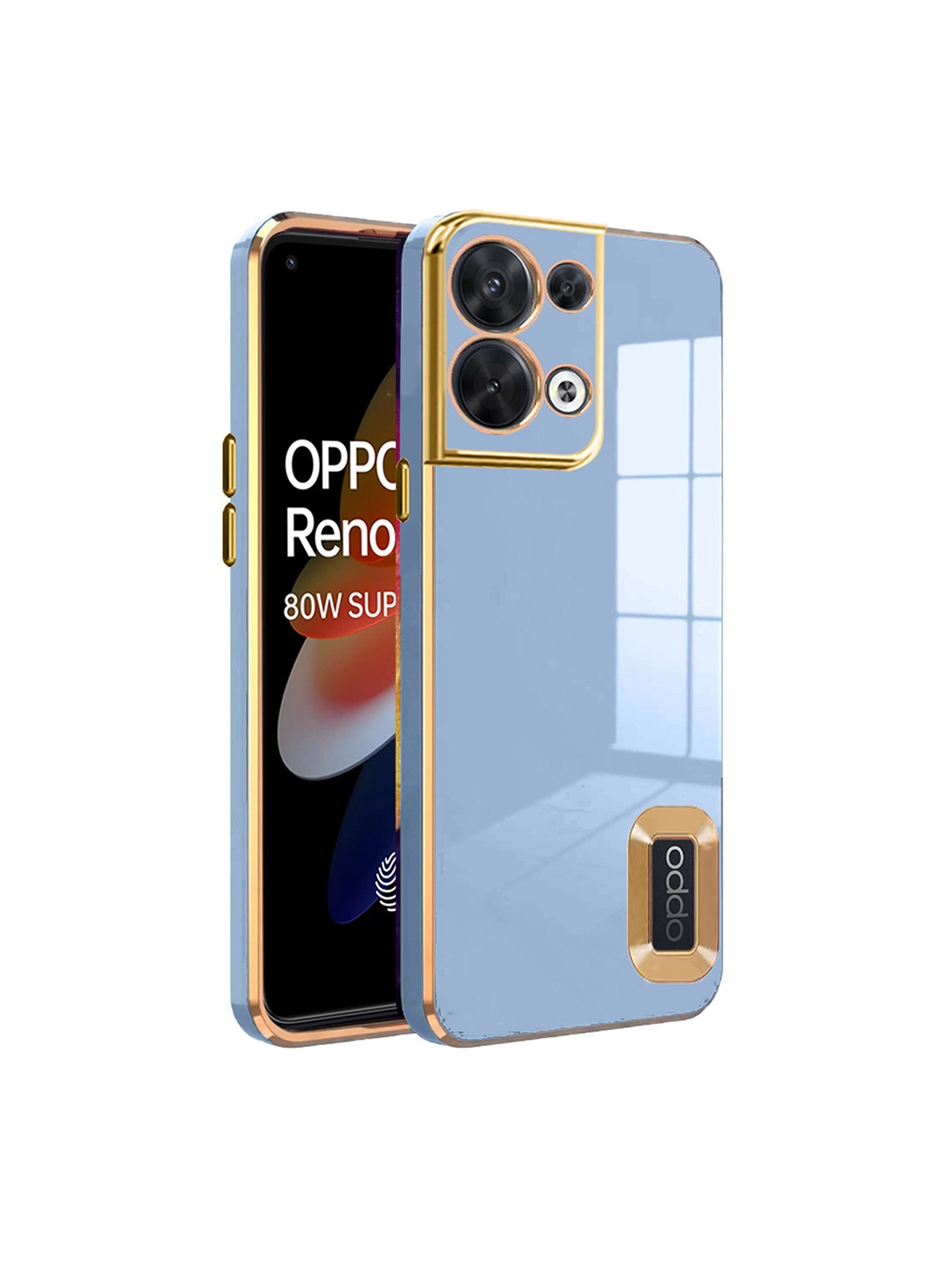 

Karwan Sweat-Proof & Camera Protection Oppo RENO 8 Silicone Phone Back Case, Blue