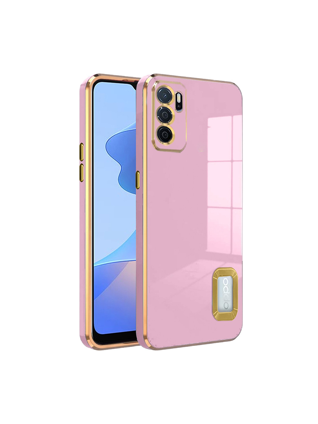 

Karwan Sweat-Proof & Camera Protection Oppo A 16 Silicone Phone Back Case, Pink