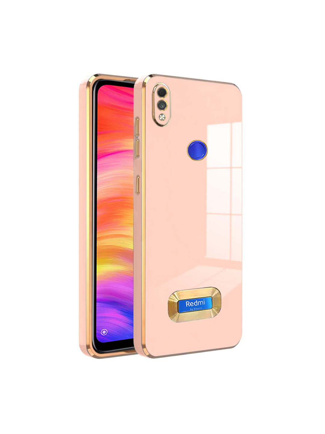 

Karwan Camera Protection MI Note 7 Pro Back Case, Peach