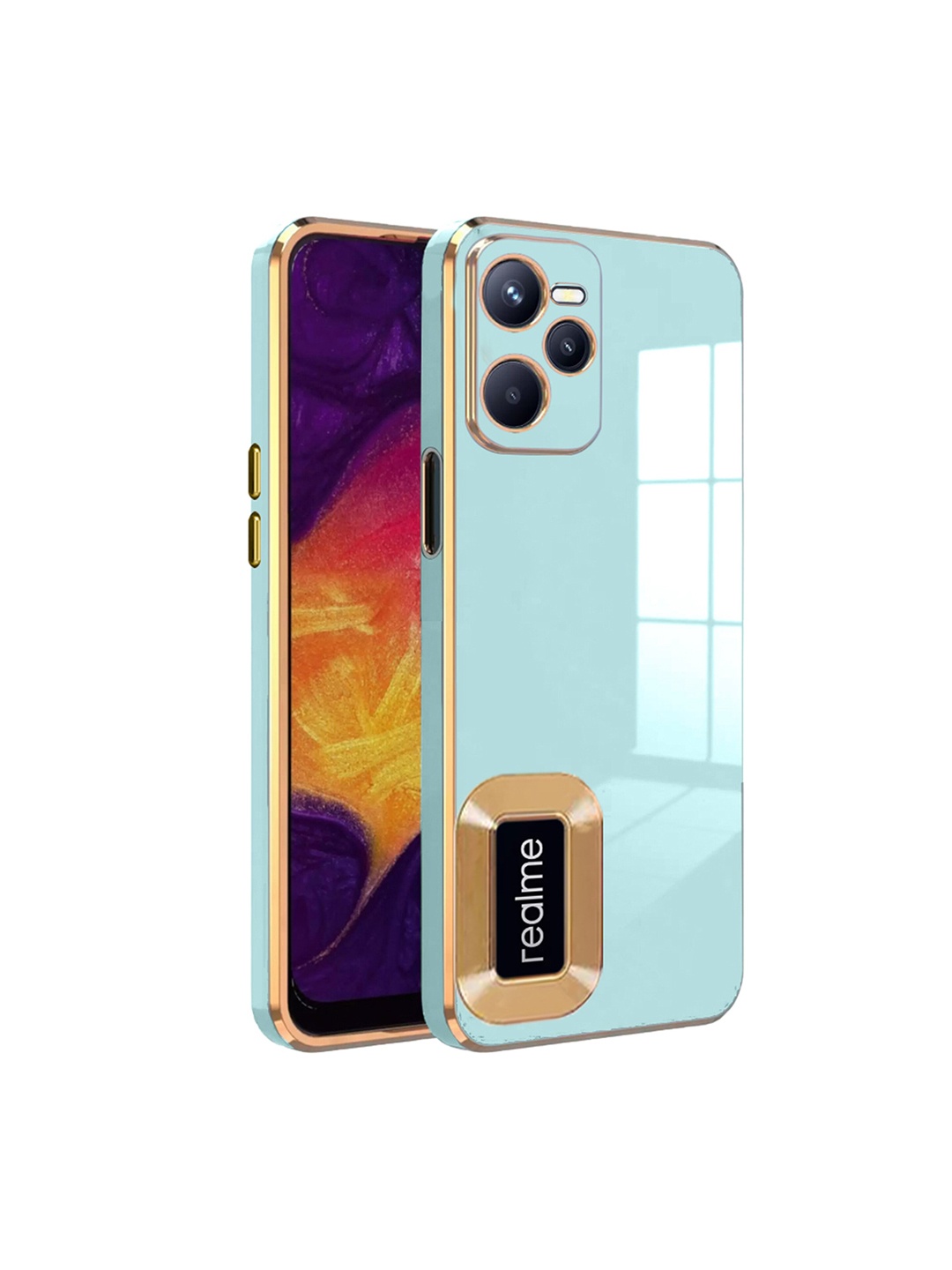

Karwan Camera Protection Realme C35 Back Case, Sea green