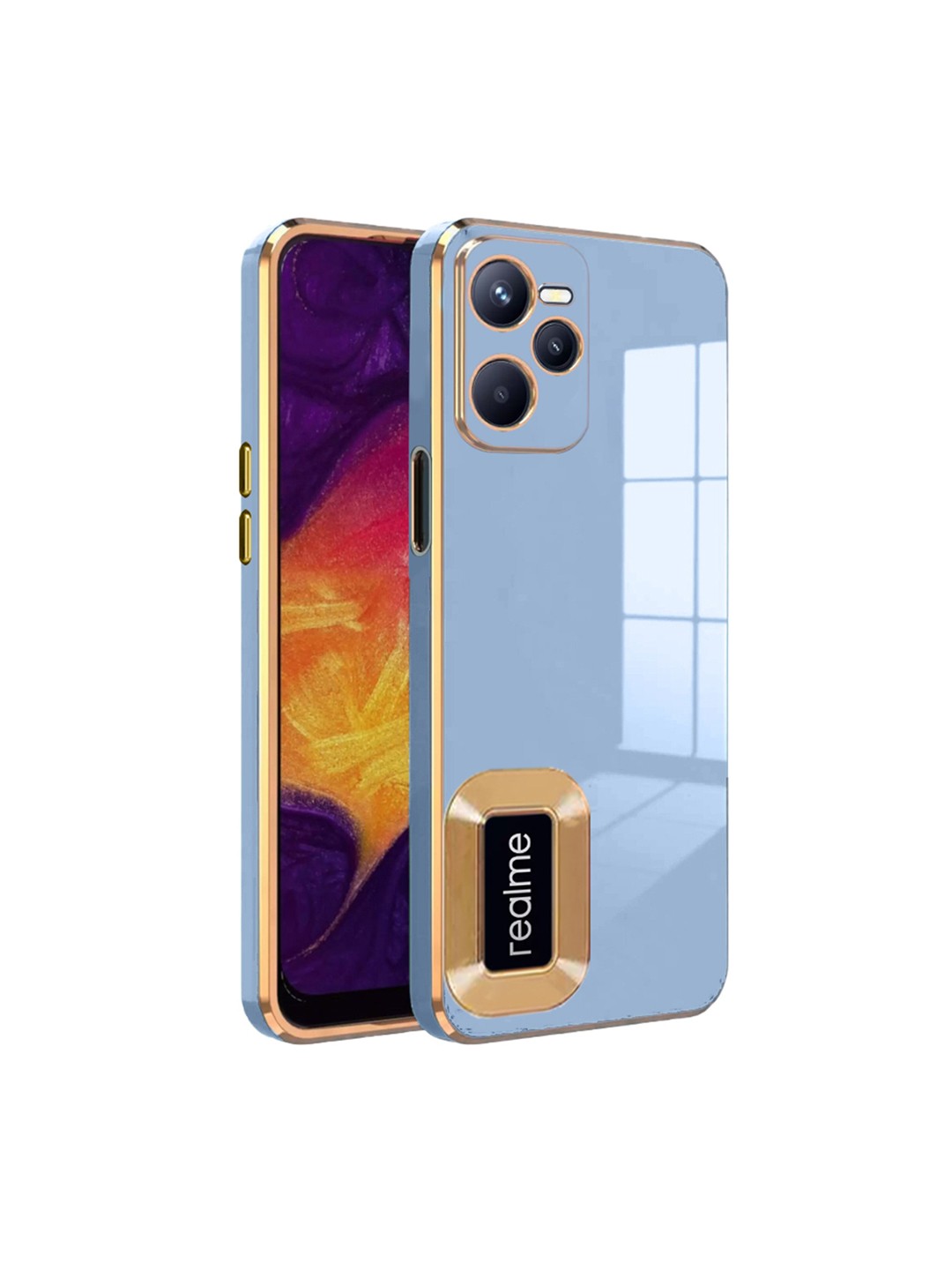 

Karwan Camera Protection Realme C35 Back Case, Blue